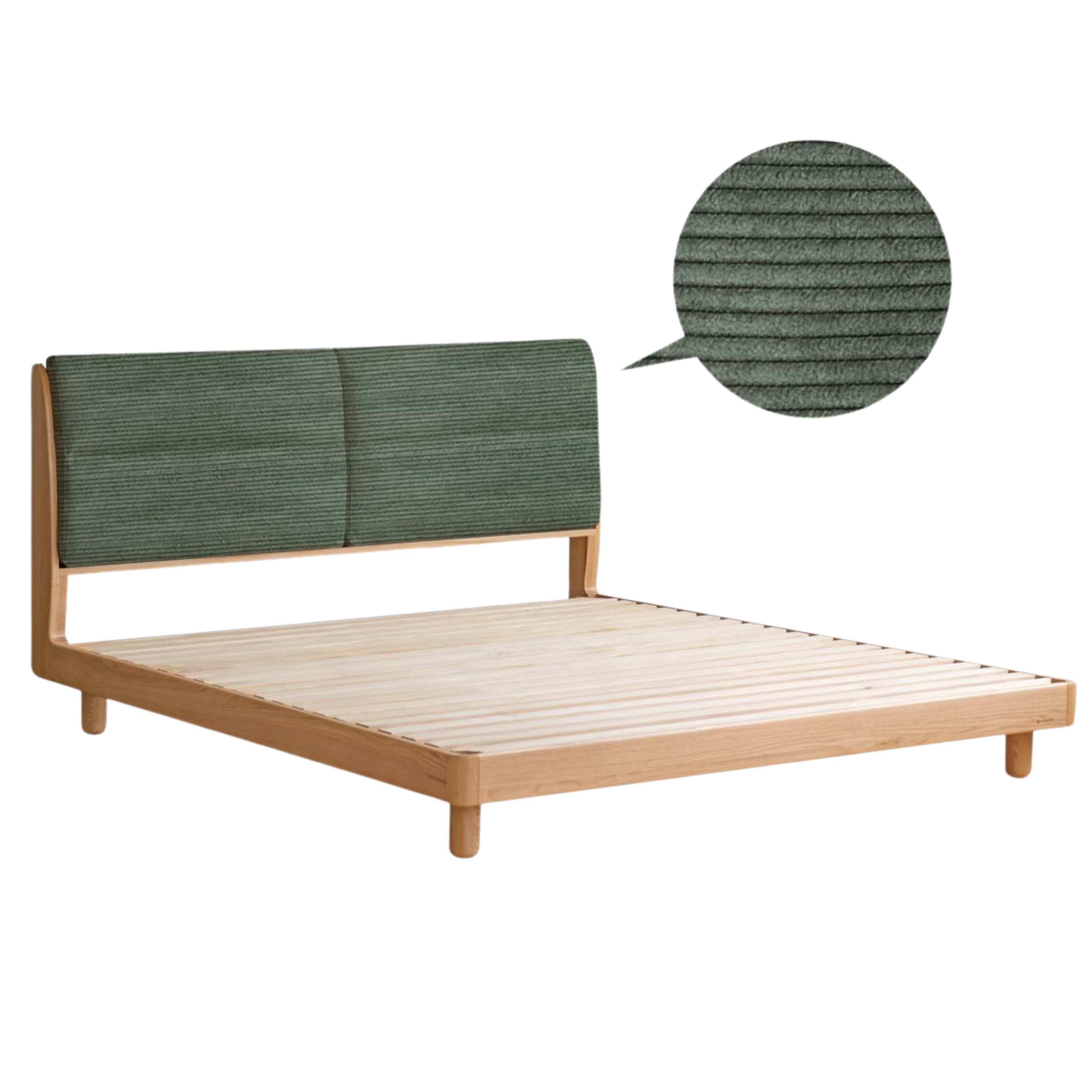 Oak solid wood bed modern simple<