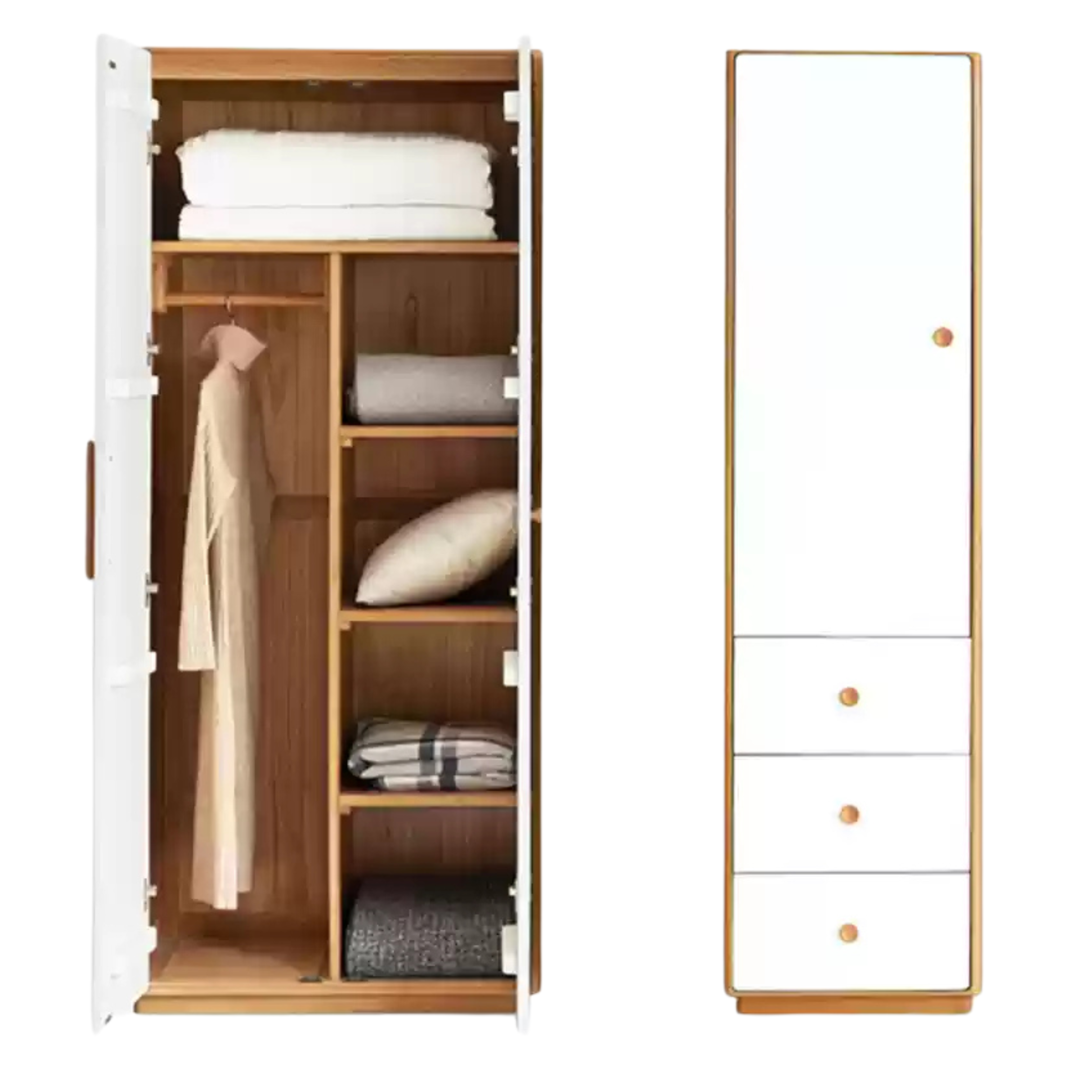 Poplar Solid Wood Modern Nordic Wardrobe
