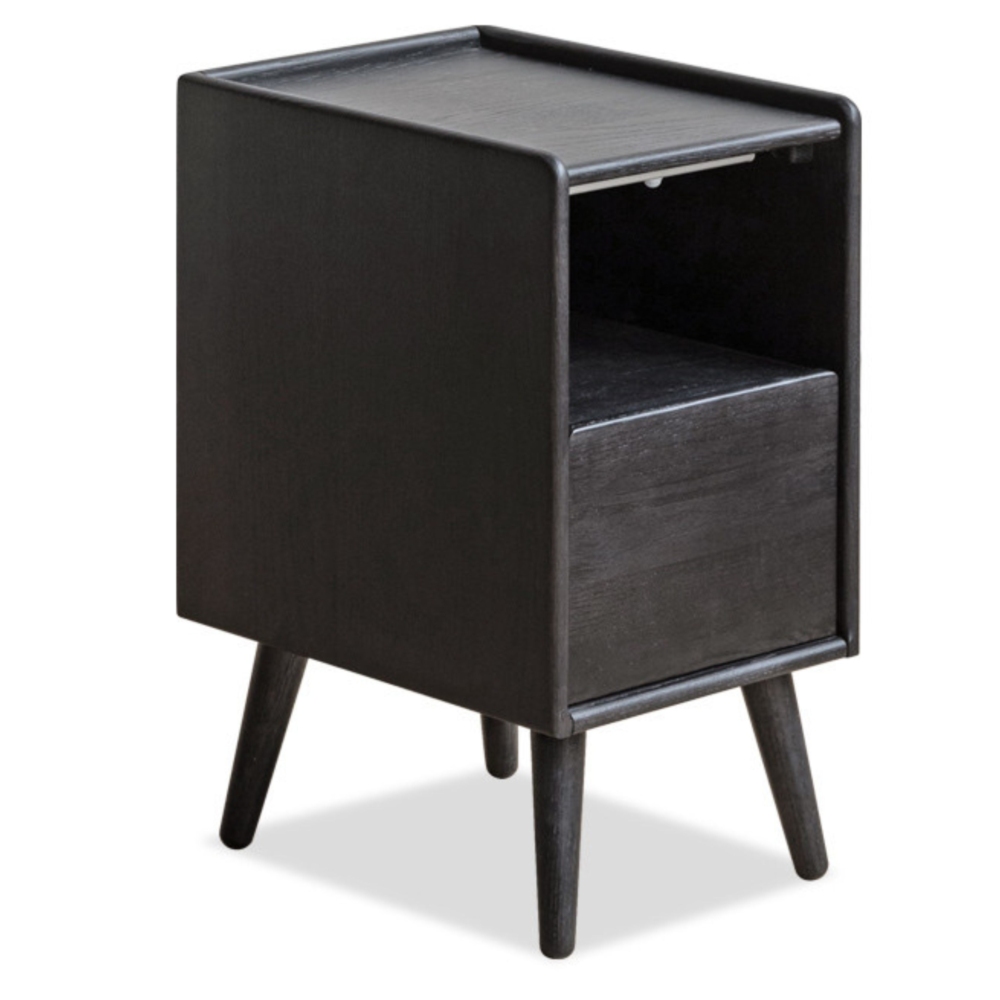 Oak, Rubber, Cherry Solid Wood Ultra-Narrow Nightstand :
