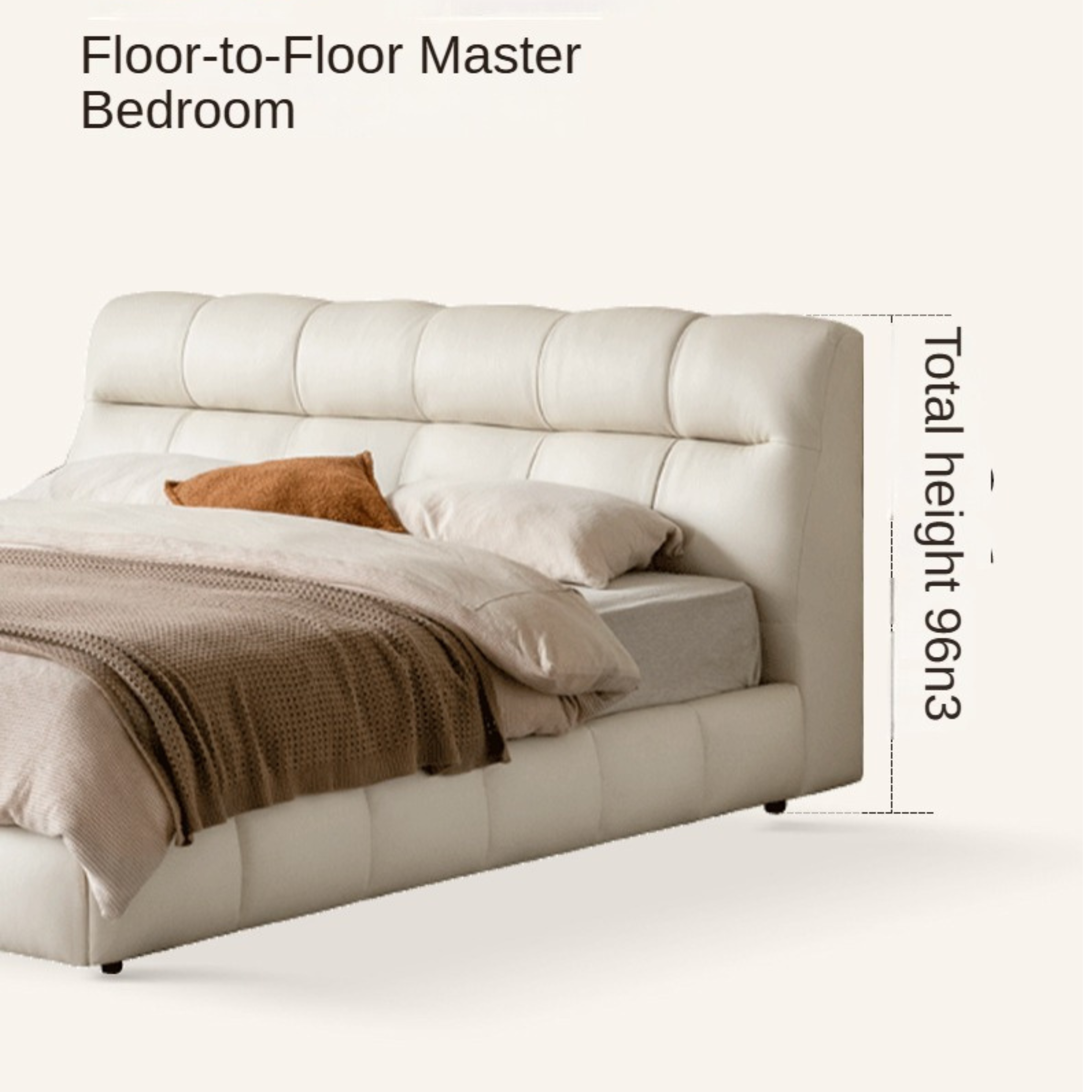 Genuine Leather Cloud Puff Soft Bed