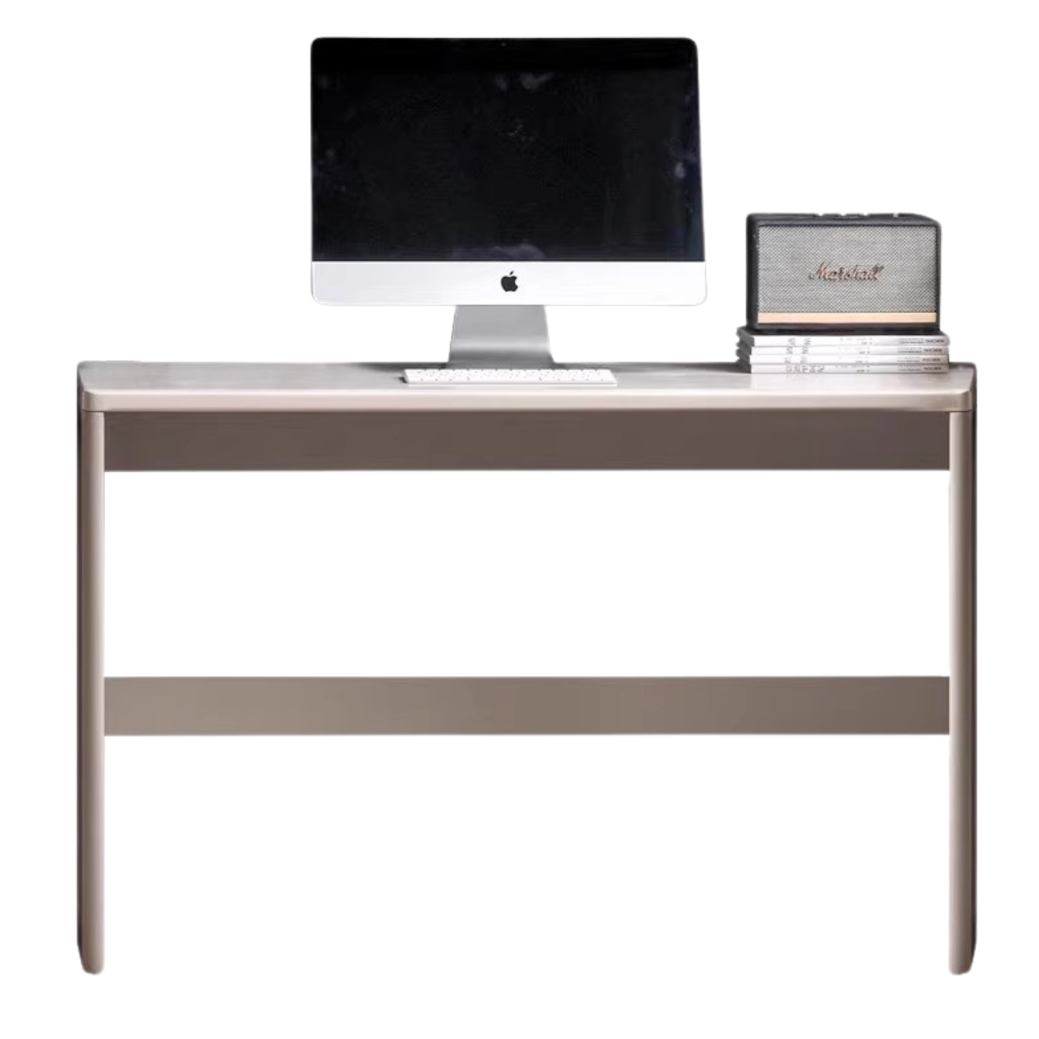 Poplar Solid Wood Computer Desk Bookshelf Integrated Light Luxury