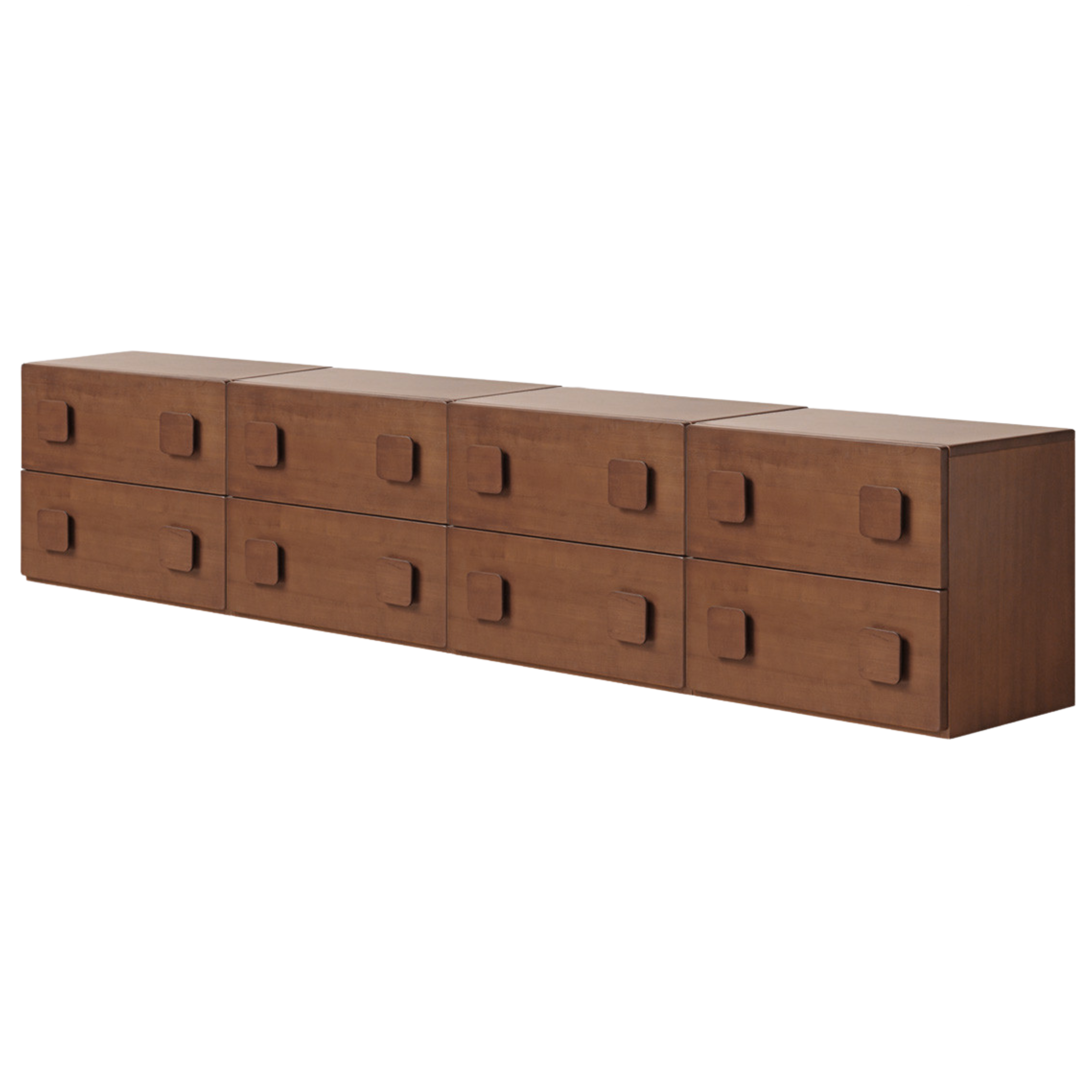 Black Walnut Solid Wood TV Cabinet Module Combination