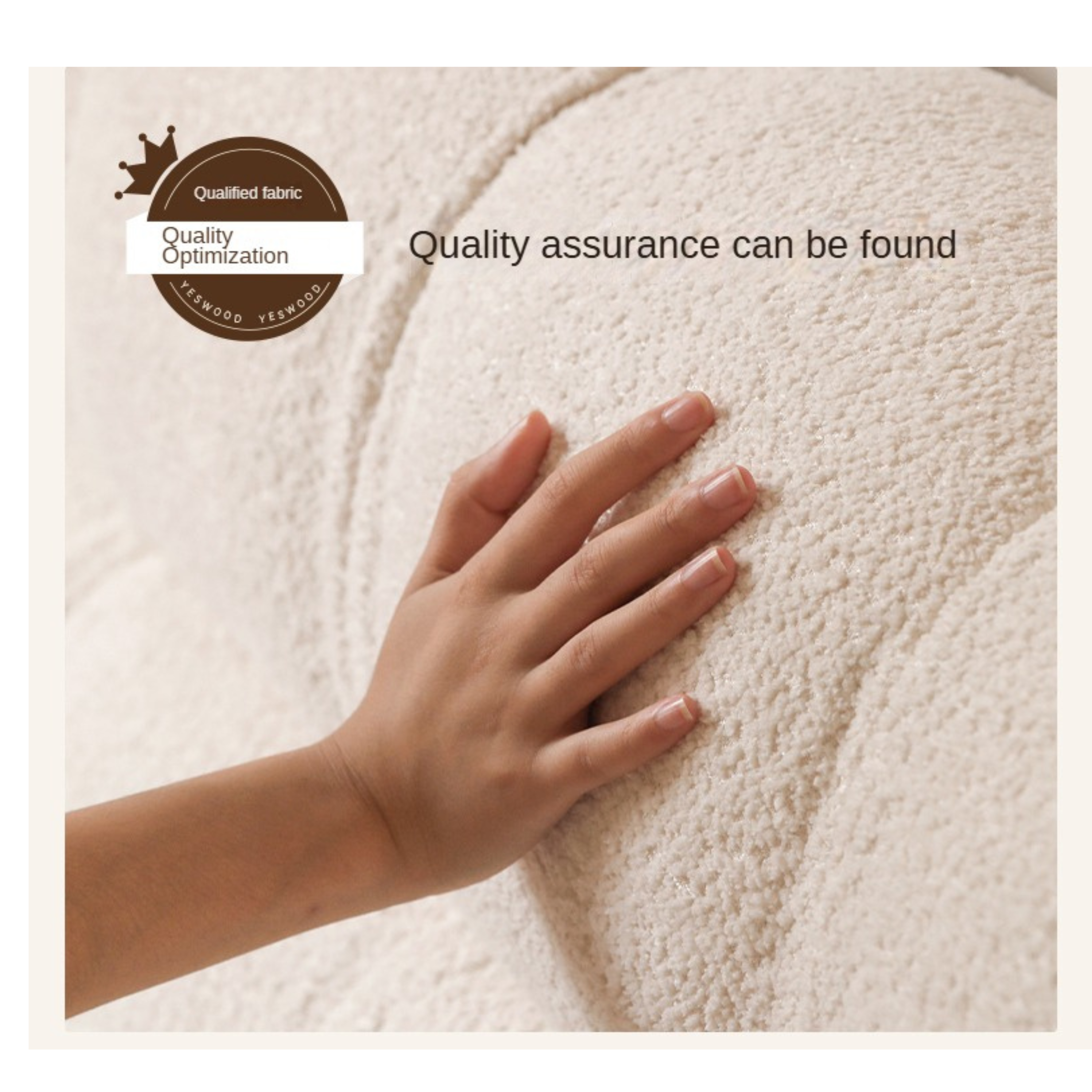 Fabric Soft Puff Bed Cream Style
