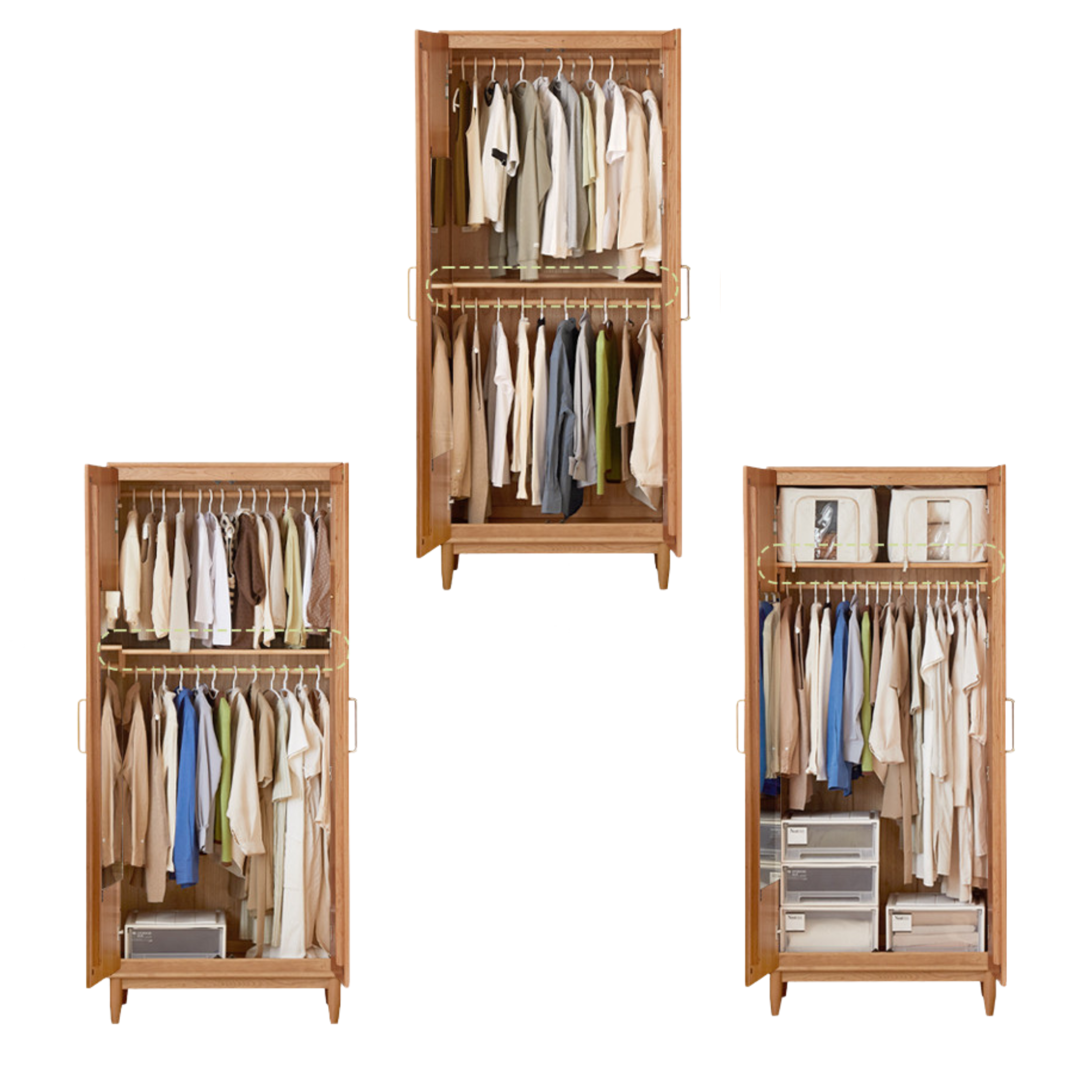 Cherry Solid Wood Fascinating Wardrobe.