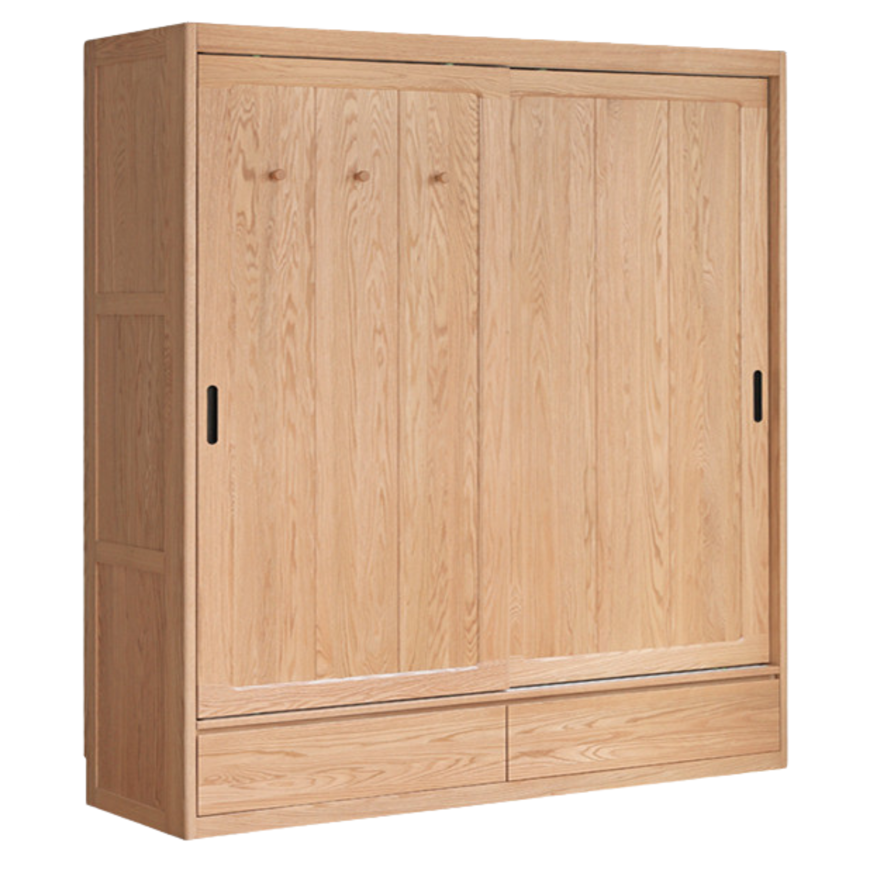 Oak, Ash Solid Wood Wardrobe Sliding Door Modern.