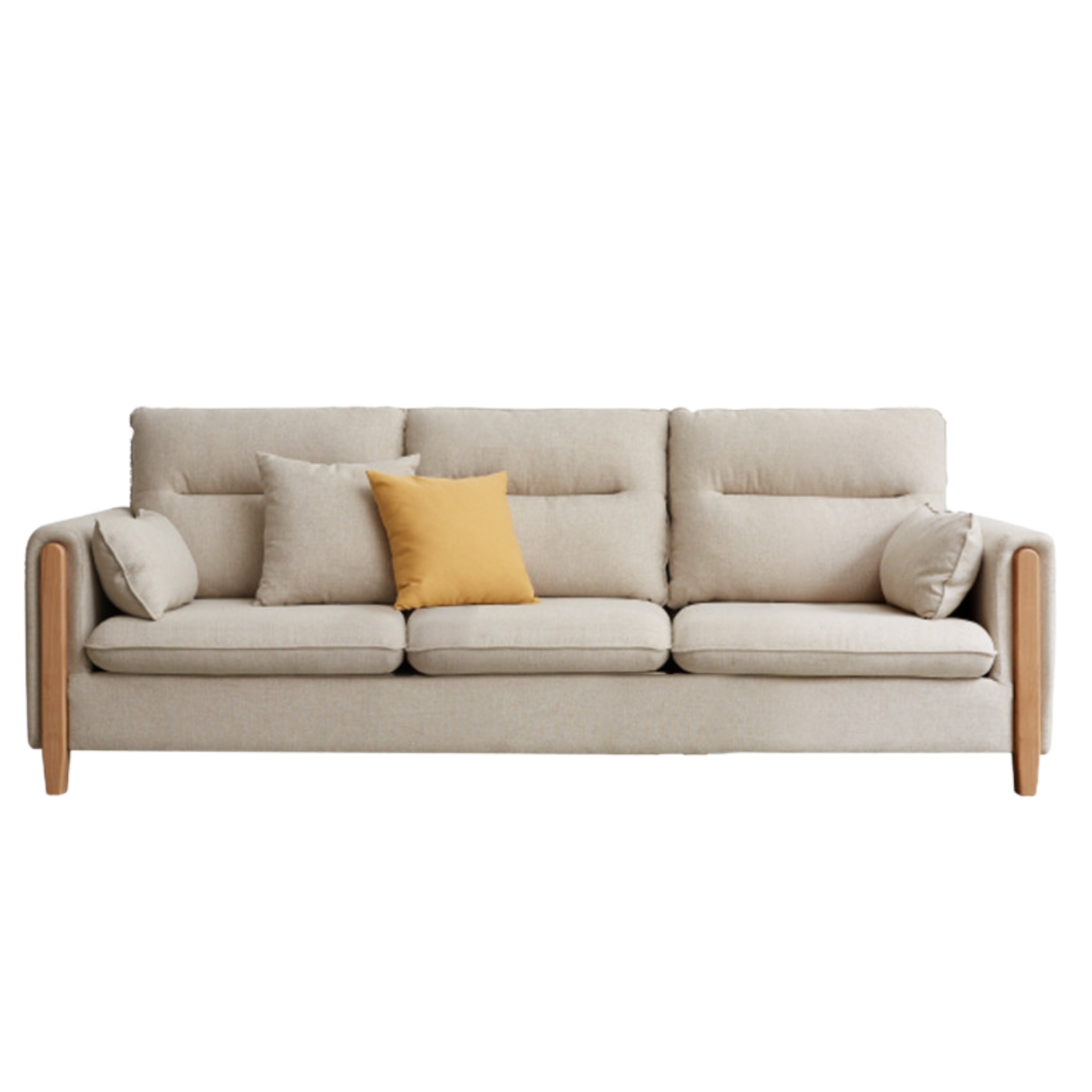 Luxury fabric sofa oak solid wood)