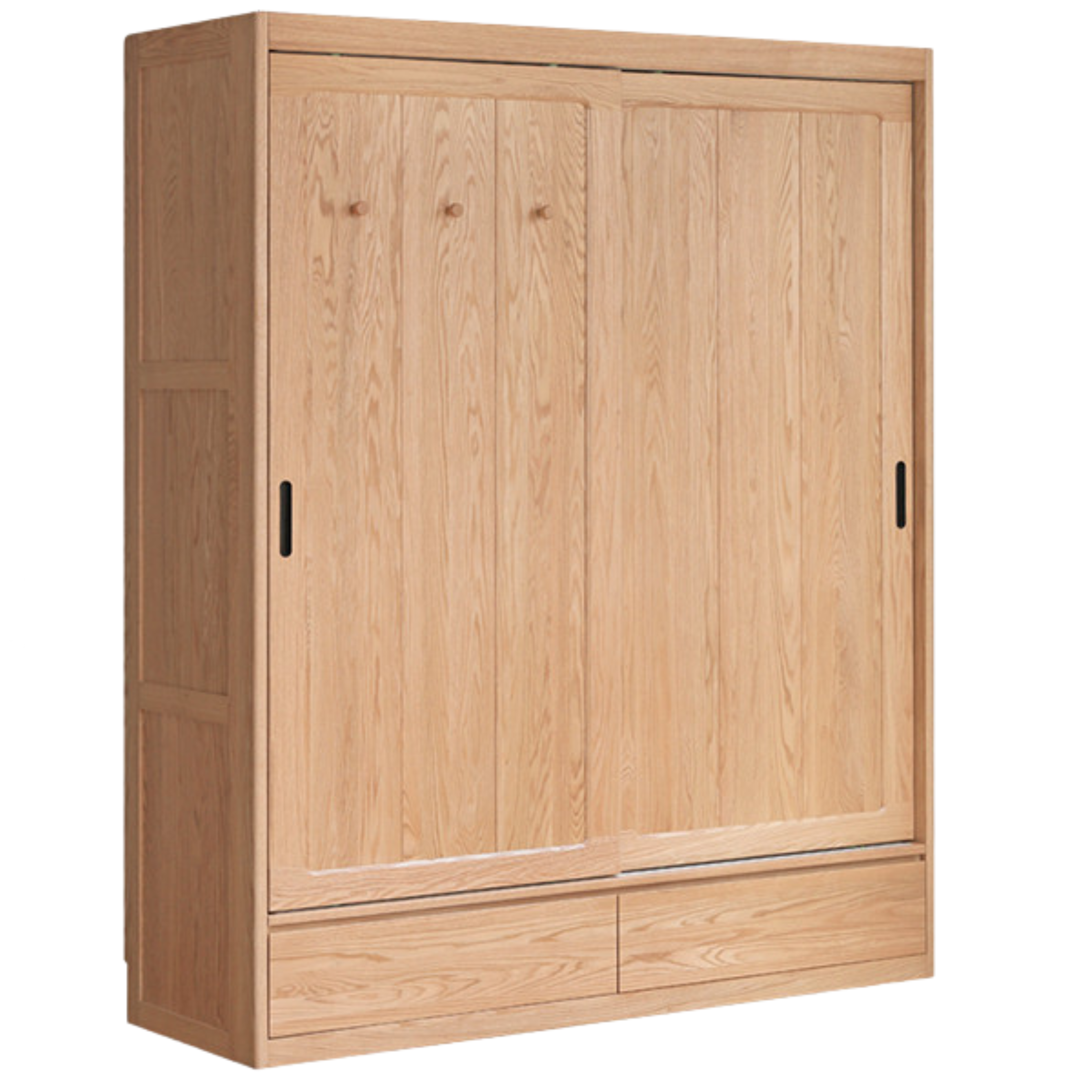 Oak, Ash Solid Wood Wardrobe Sliding Door Modern.