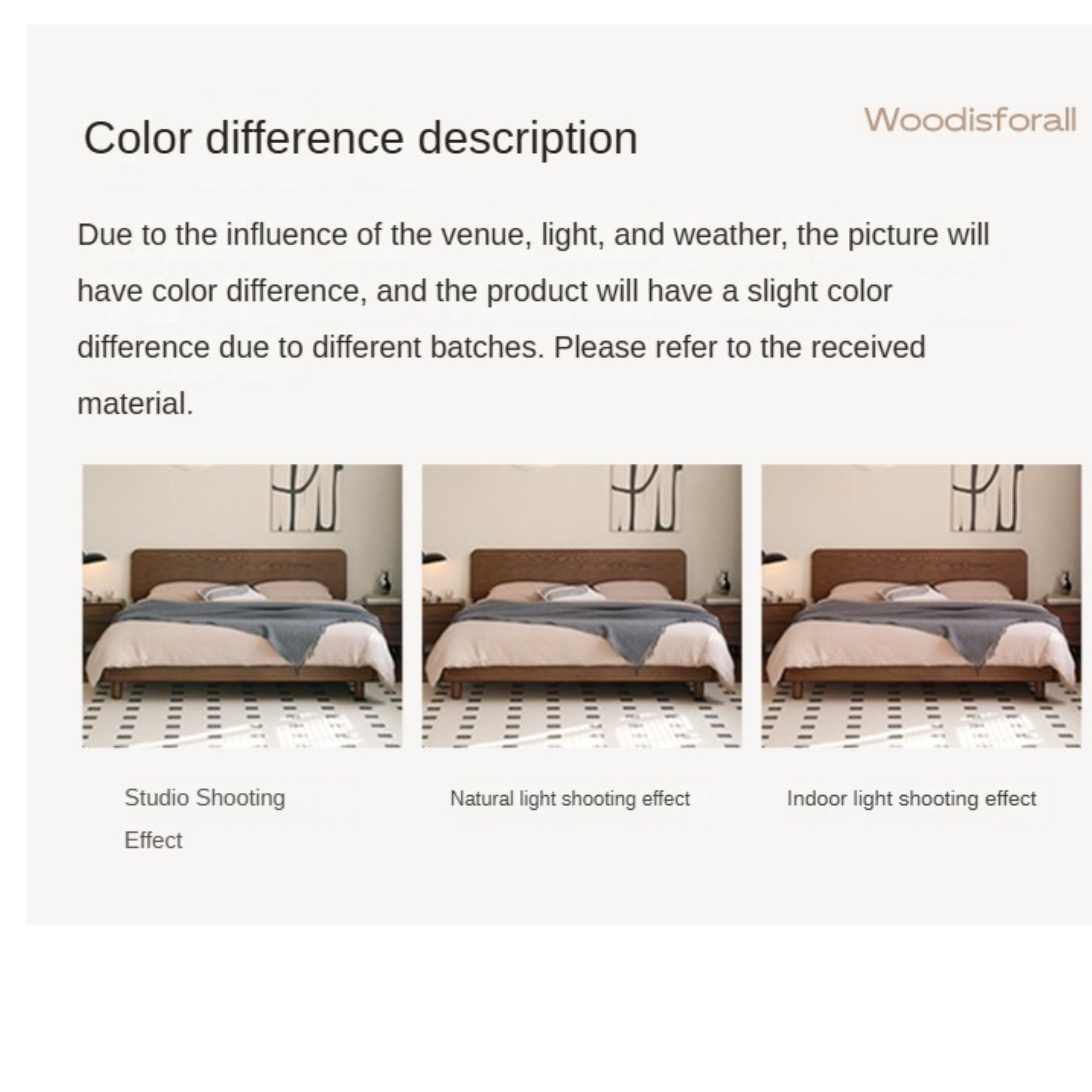 Oak Solid Wood Nordic Bed Modern