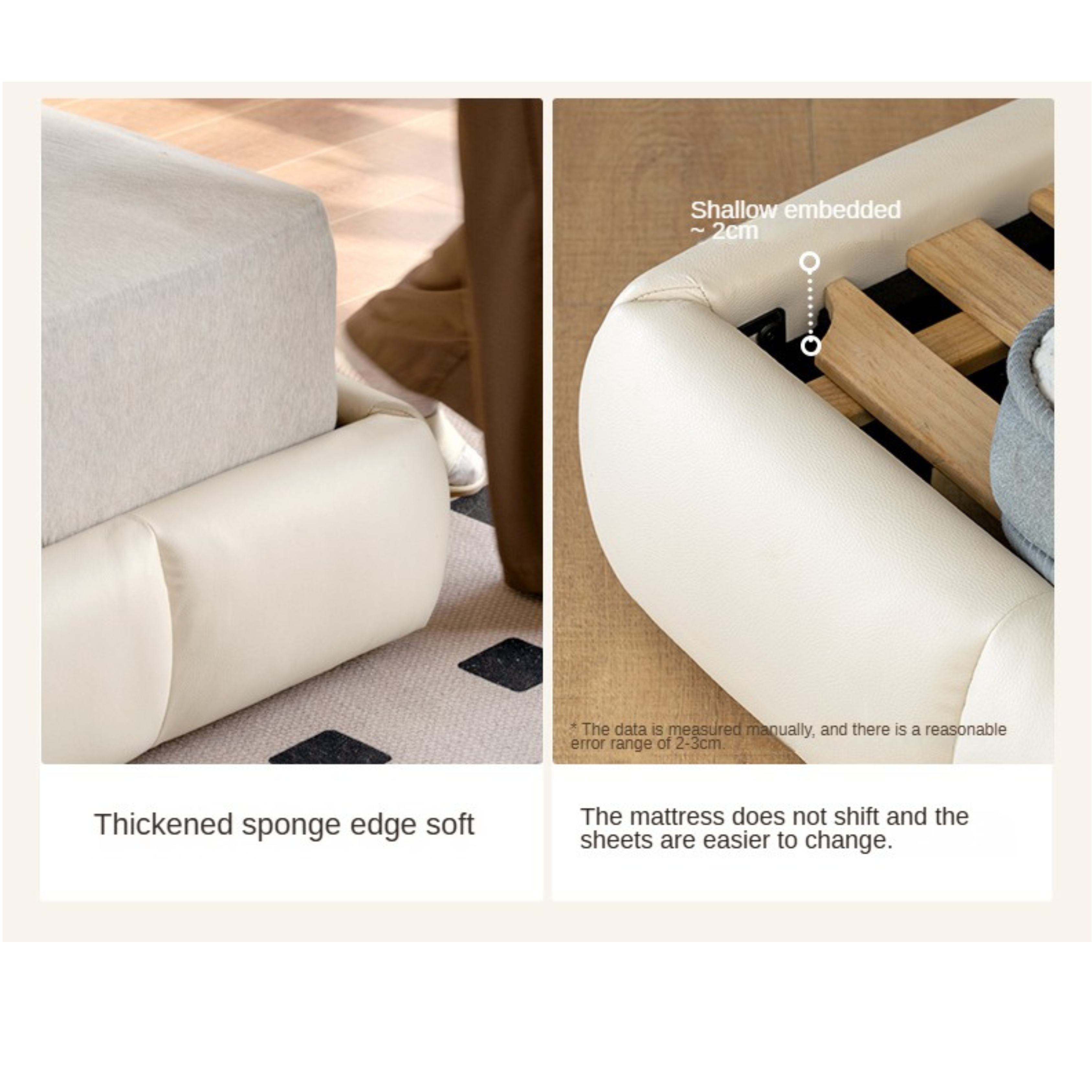 Genuine Leather Cloud Puff Soft Bed