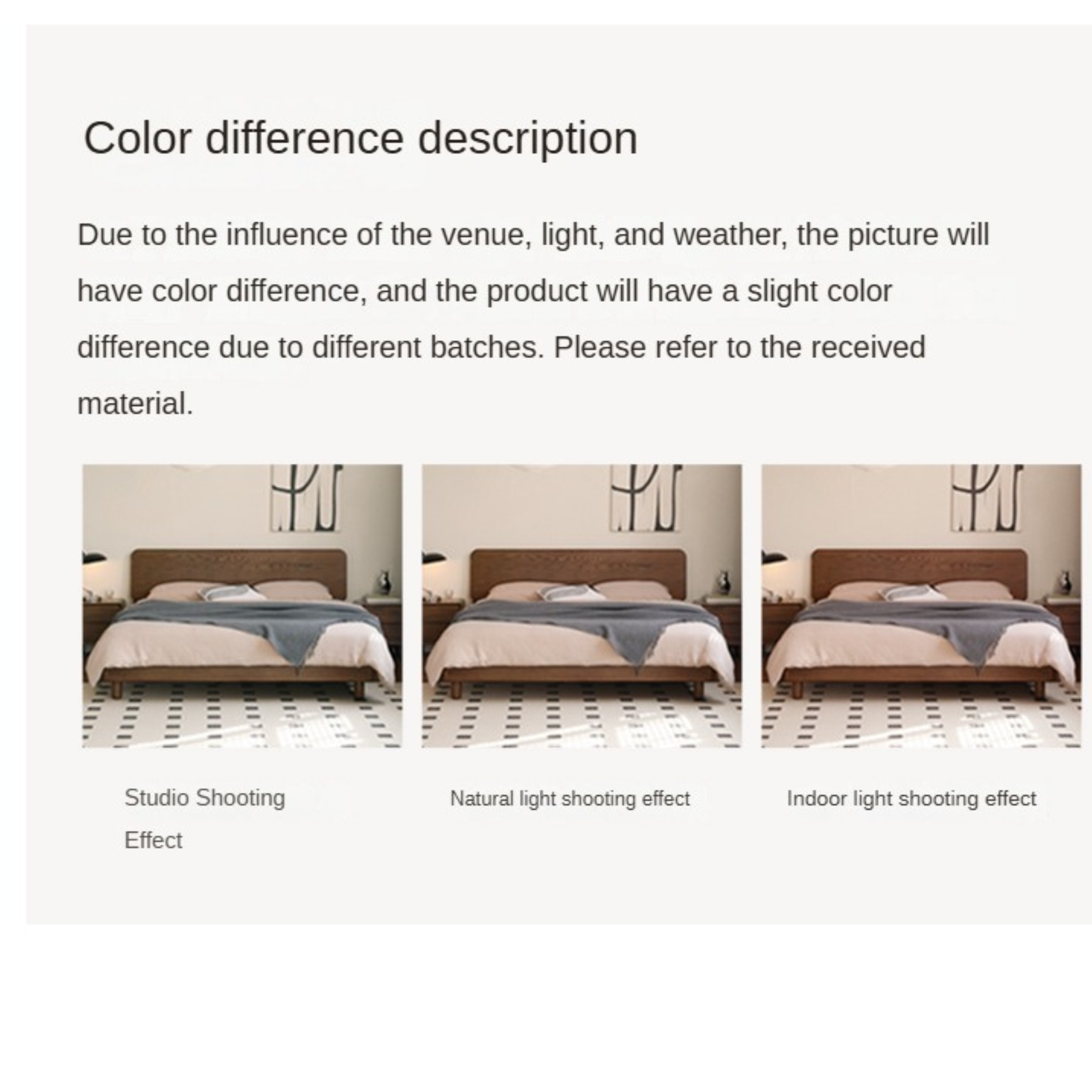 Oak Solid Wood Nordic Bed Modern.