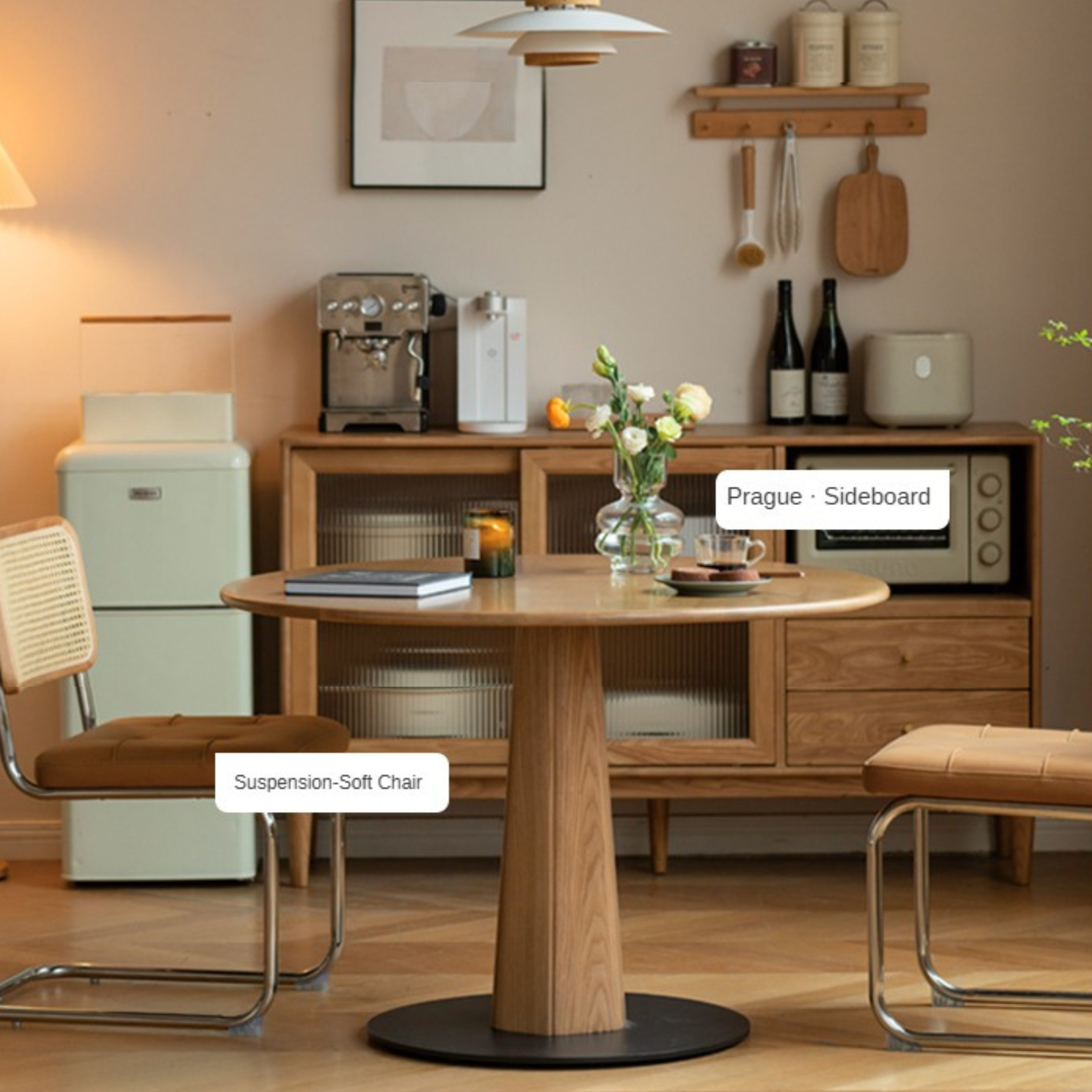 Ash Solid Wood Nordic Dining Round Table
