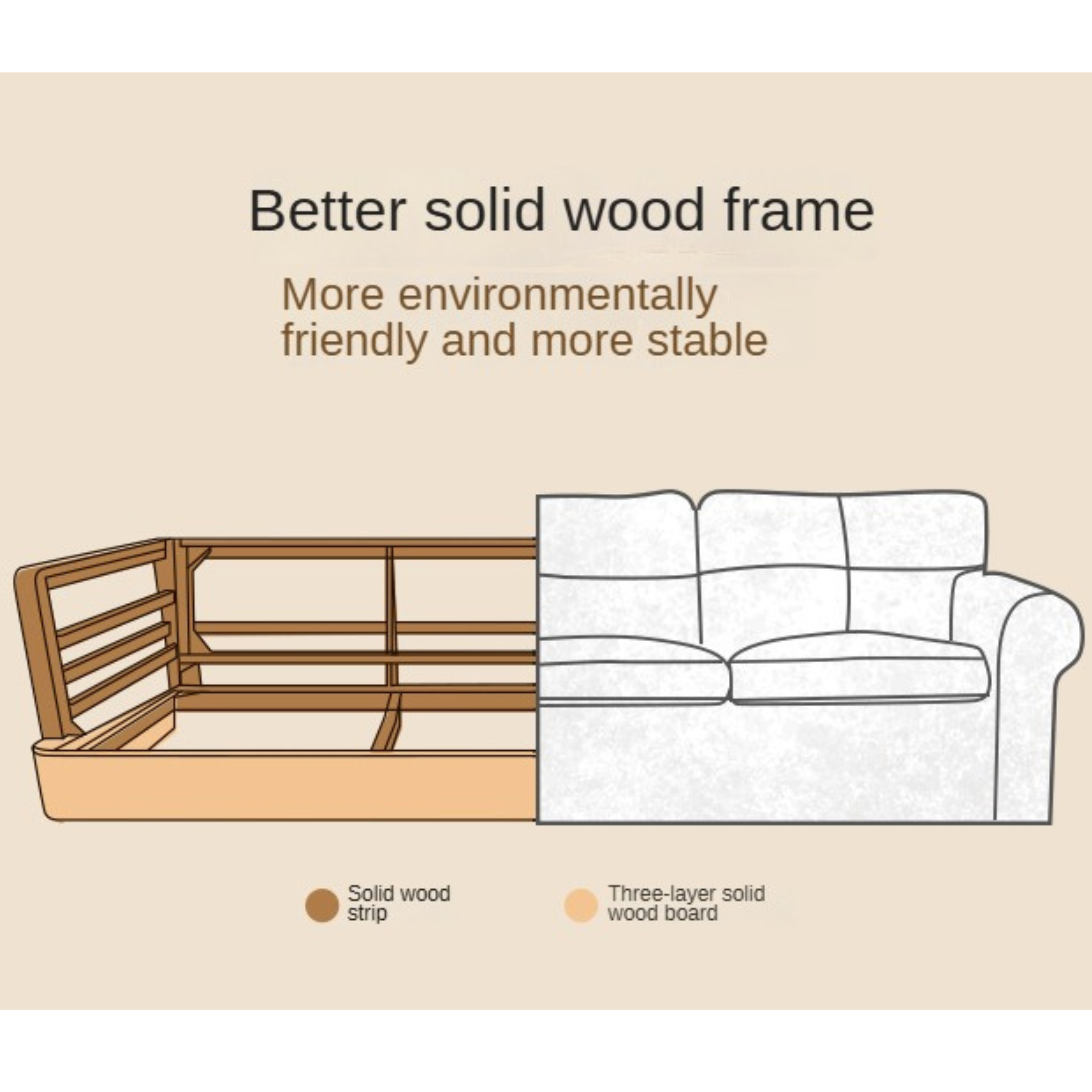 Ash Solid Wood Fabric Sofa Nordic Modern