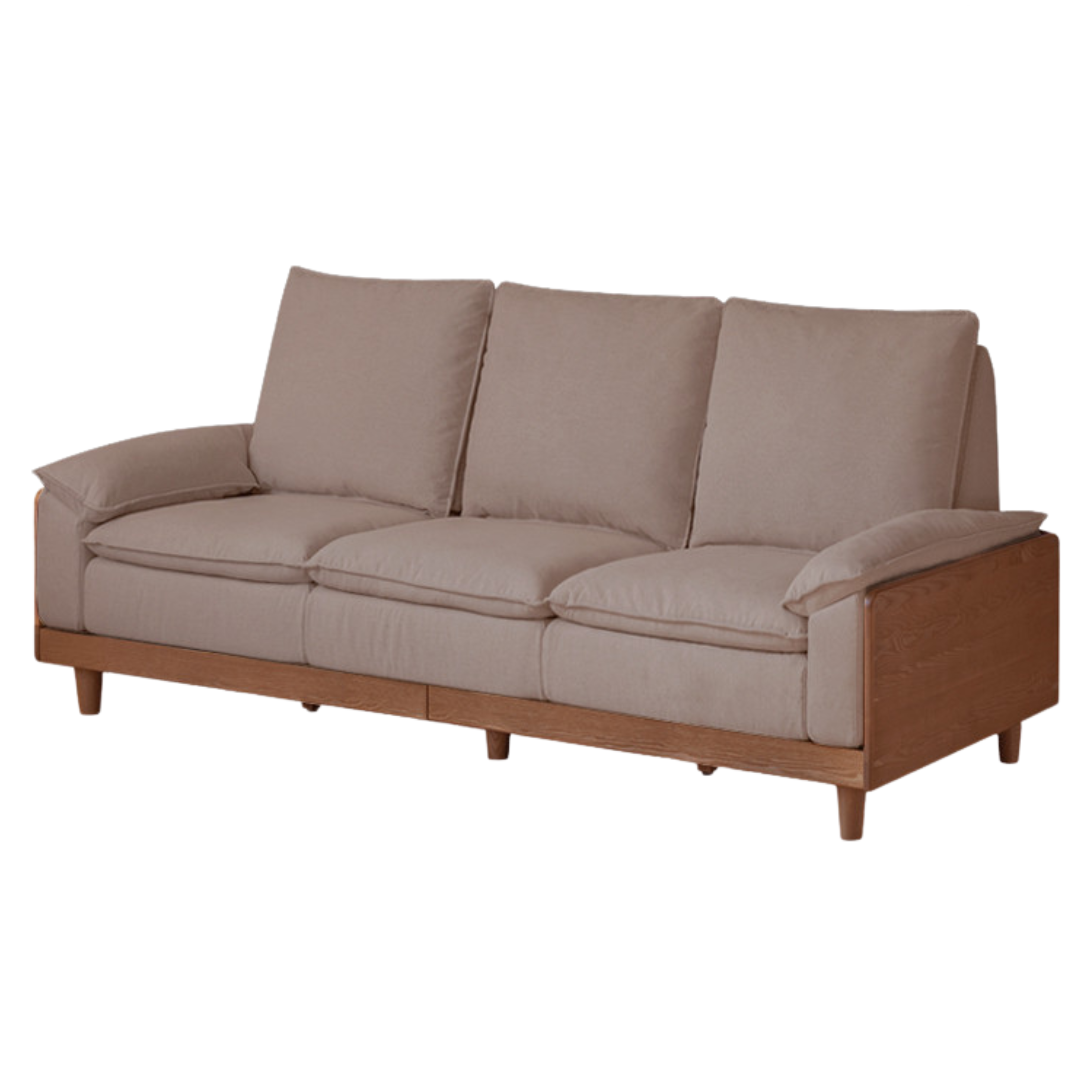 Ash Solid Wood Straight Sofa Modern