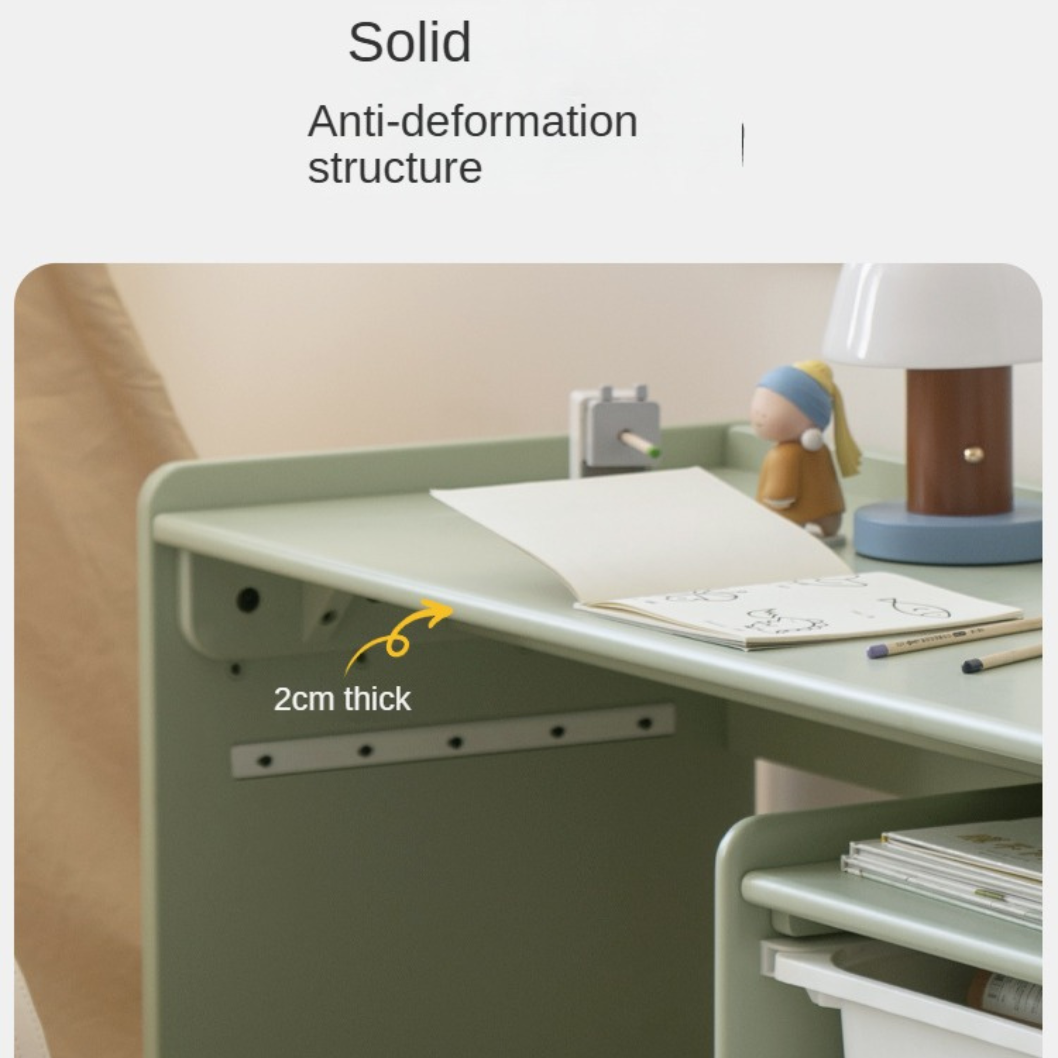 Poplar Solid Wood Children's Lift Table Table Storage Cabinet