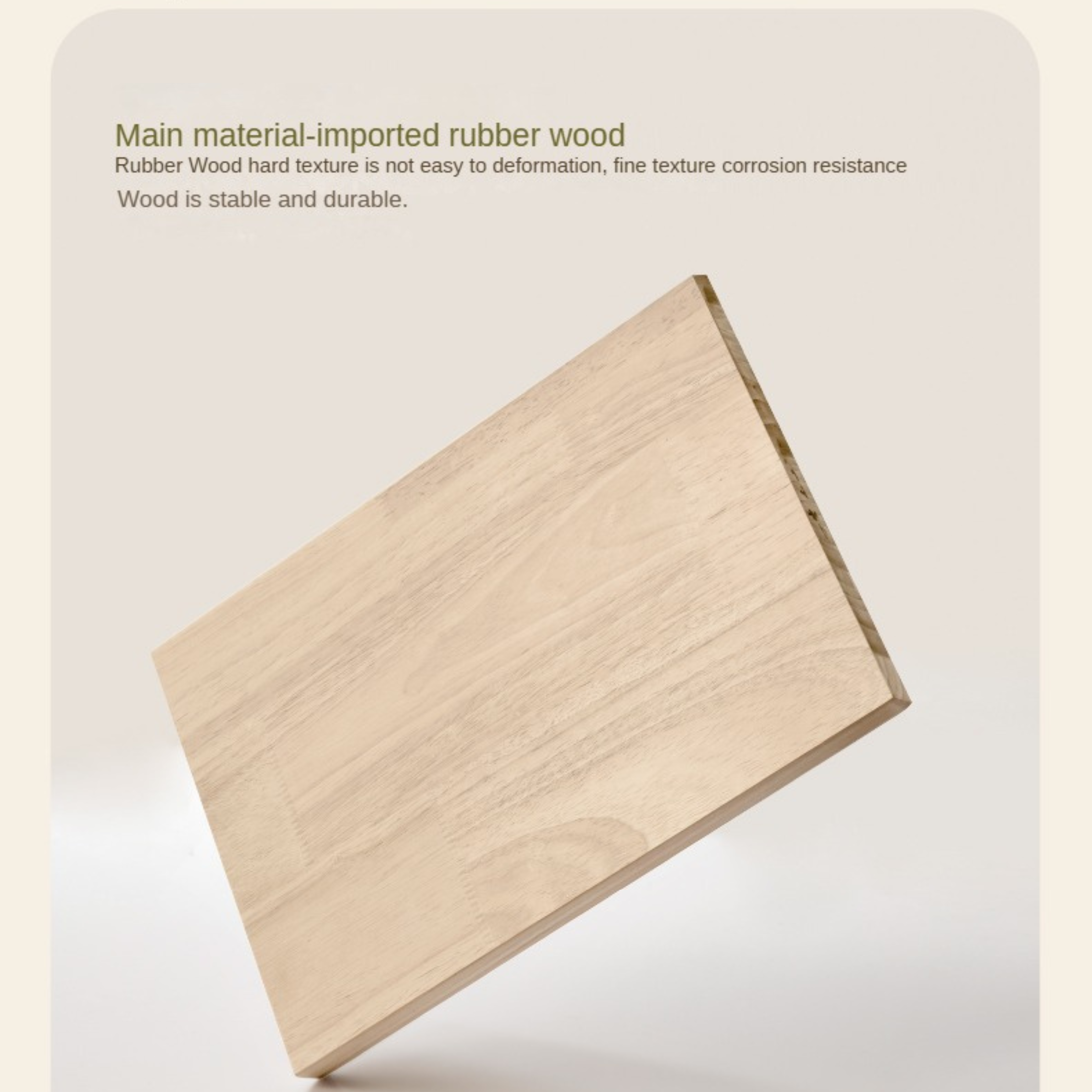 Rubber Solid Wood Cream Style Chest of Drawers