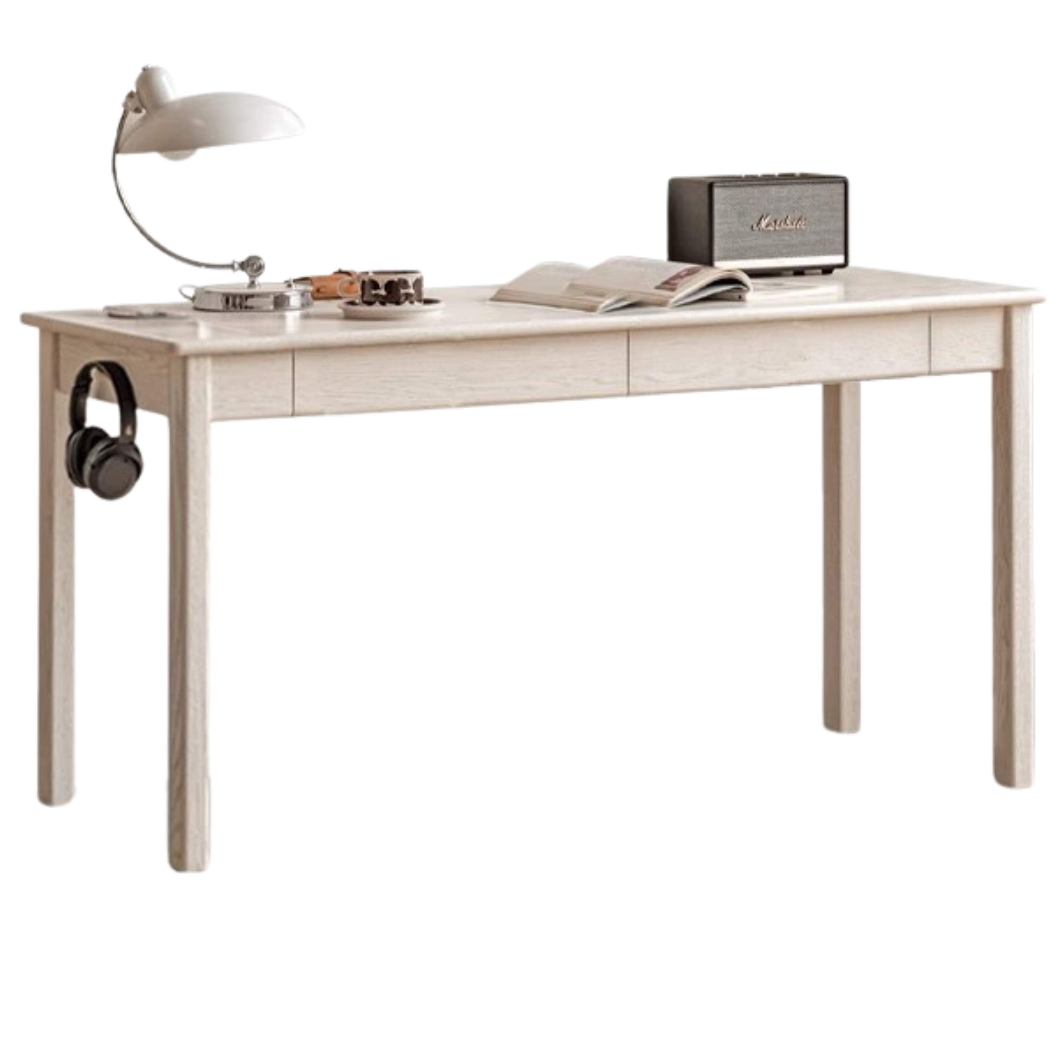 Oak Solid Wood Cream Style Office Desk