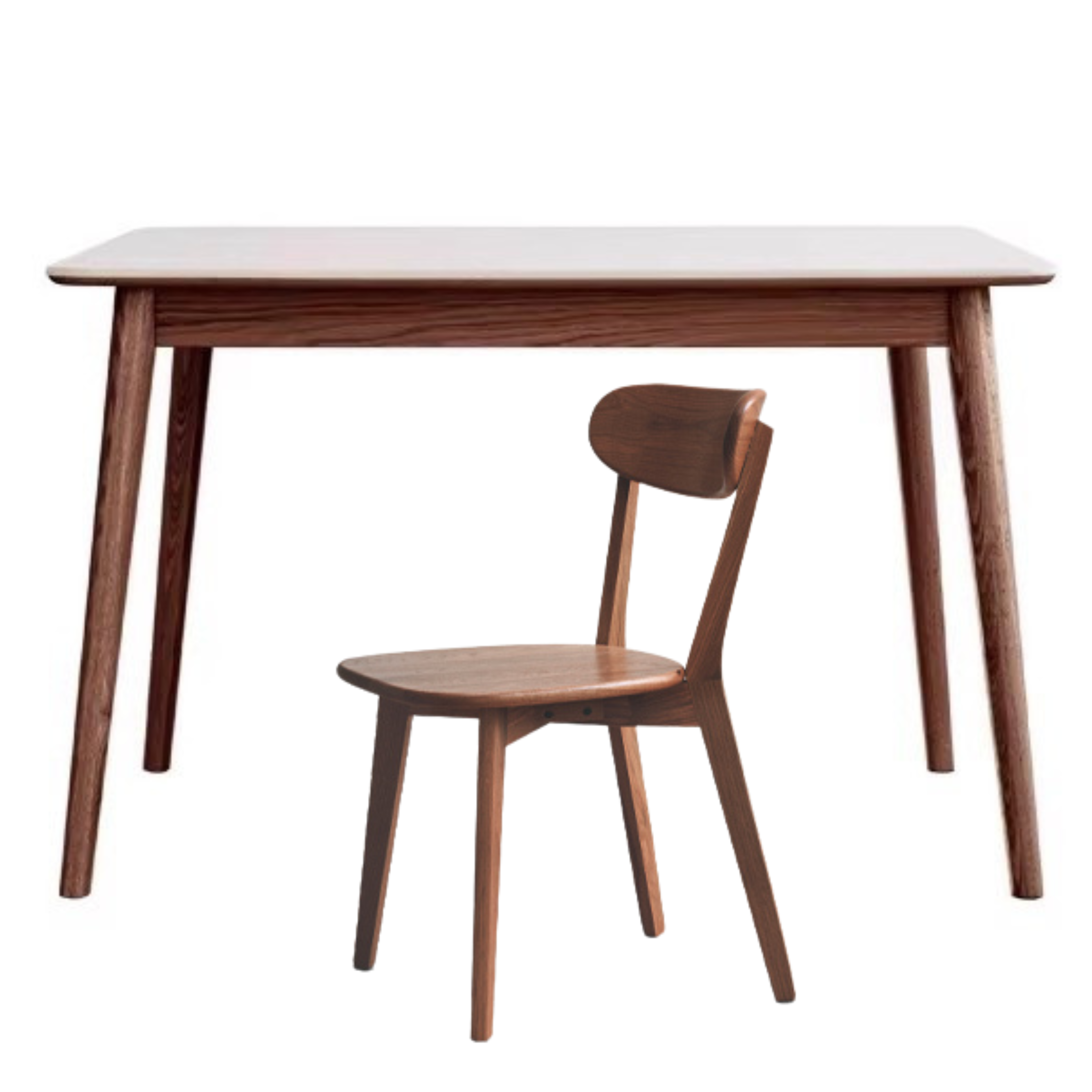 Oak Solid Wood Dining Table With Rock Slab Surface