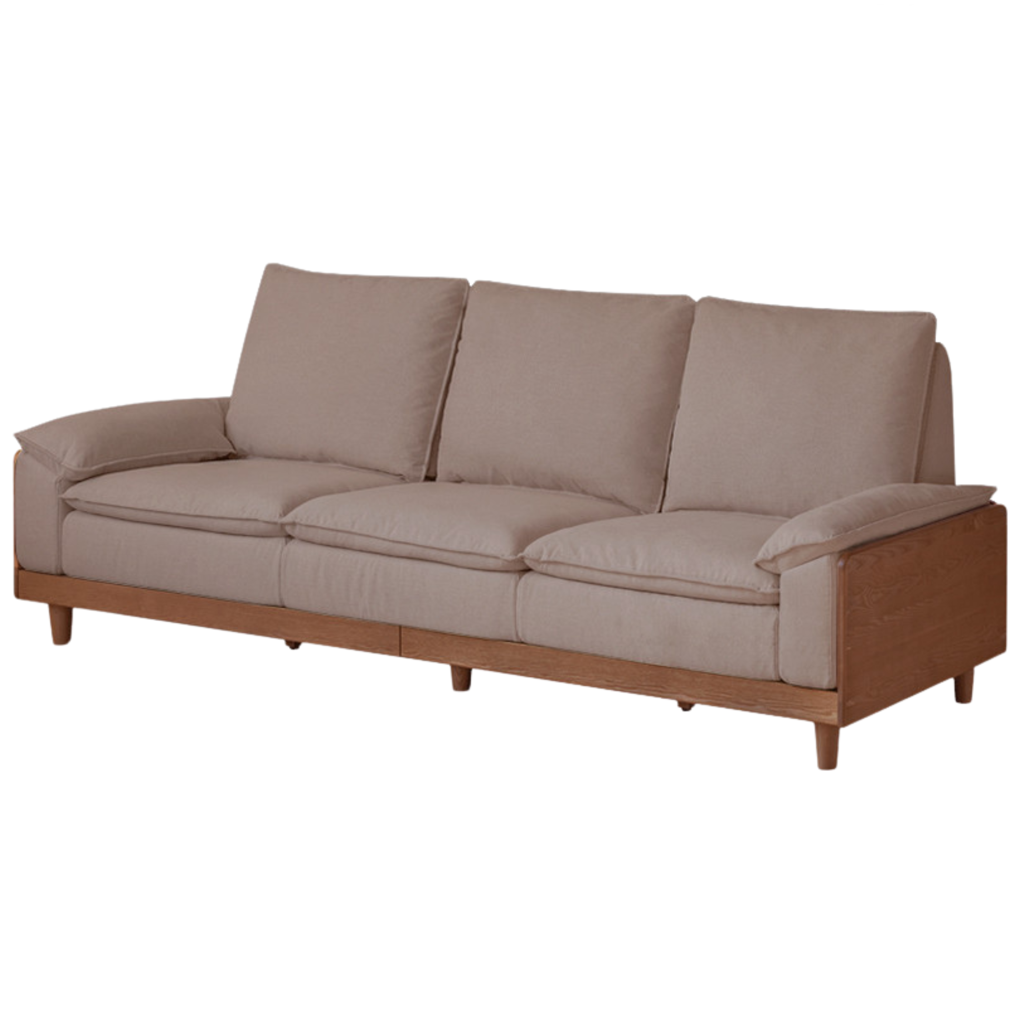 Ash Solid Wood Straight Sofa Modern
