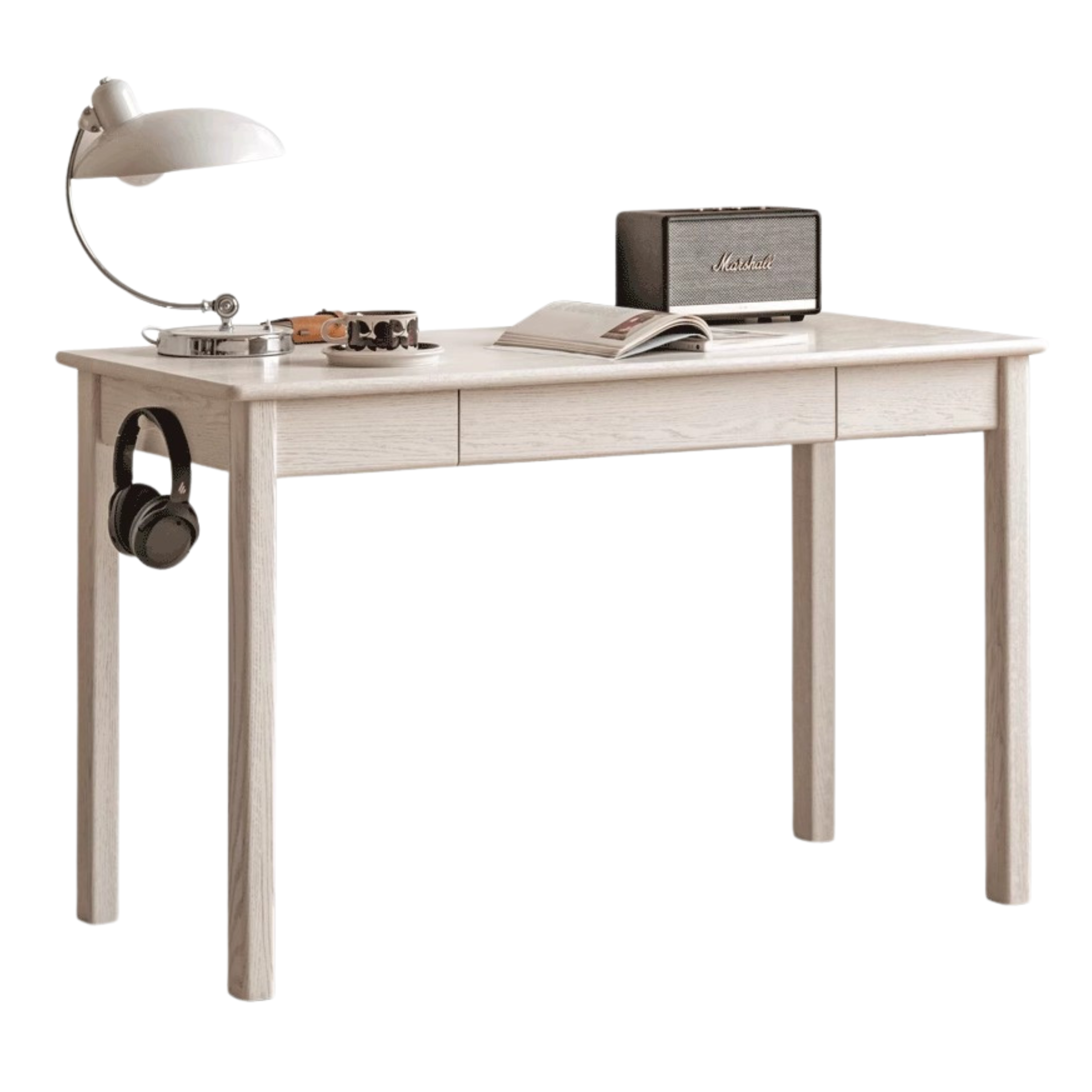 Oak Solid Wood Cream Style Office Desk