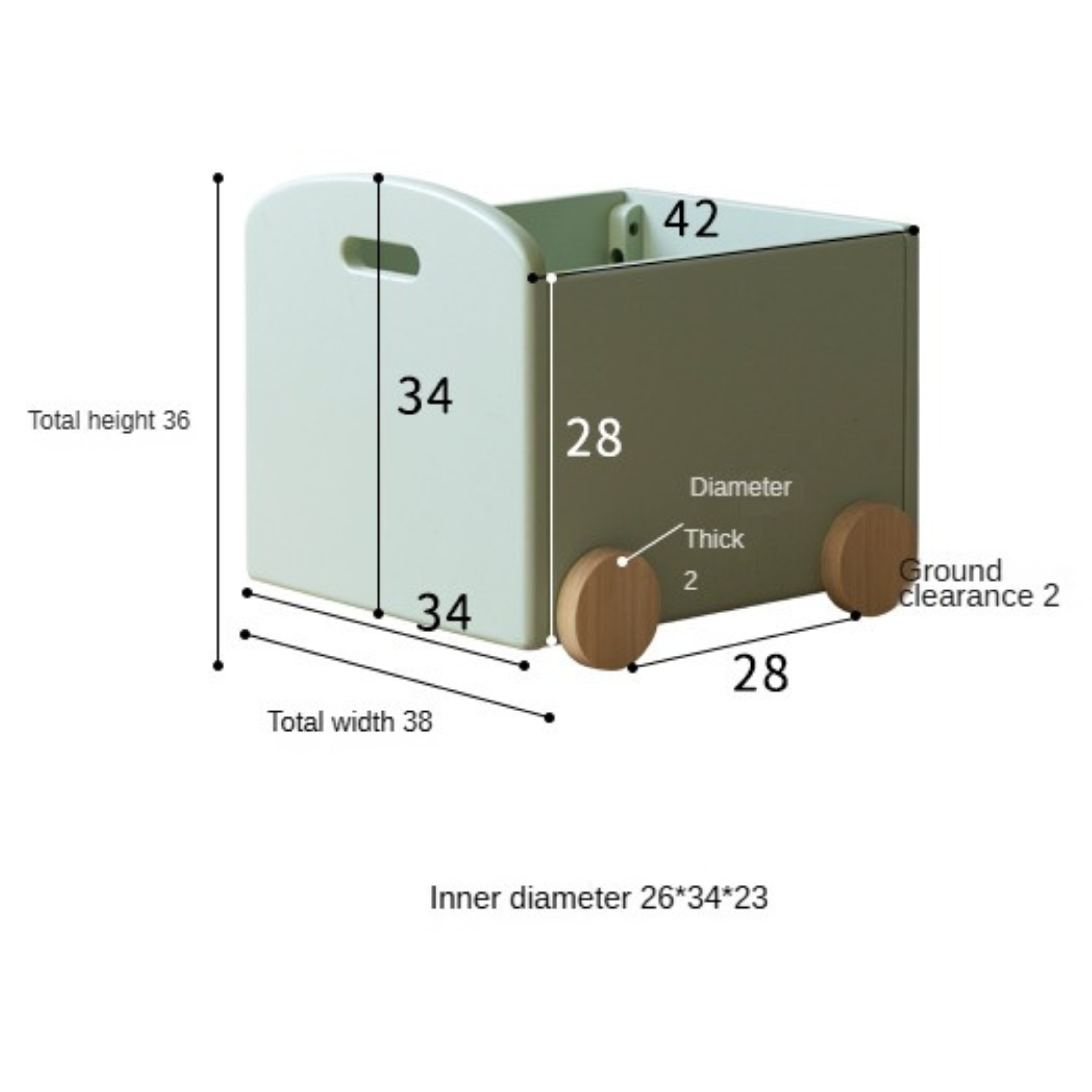 Poplar Solid Wood Children's Lift Table Table Storage Cabinet