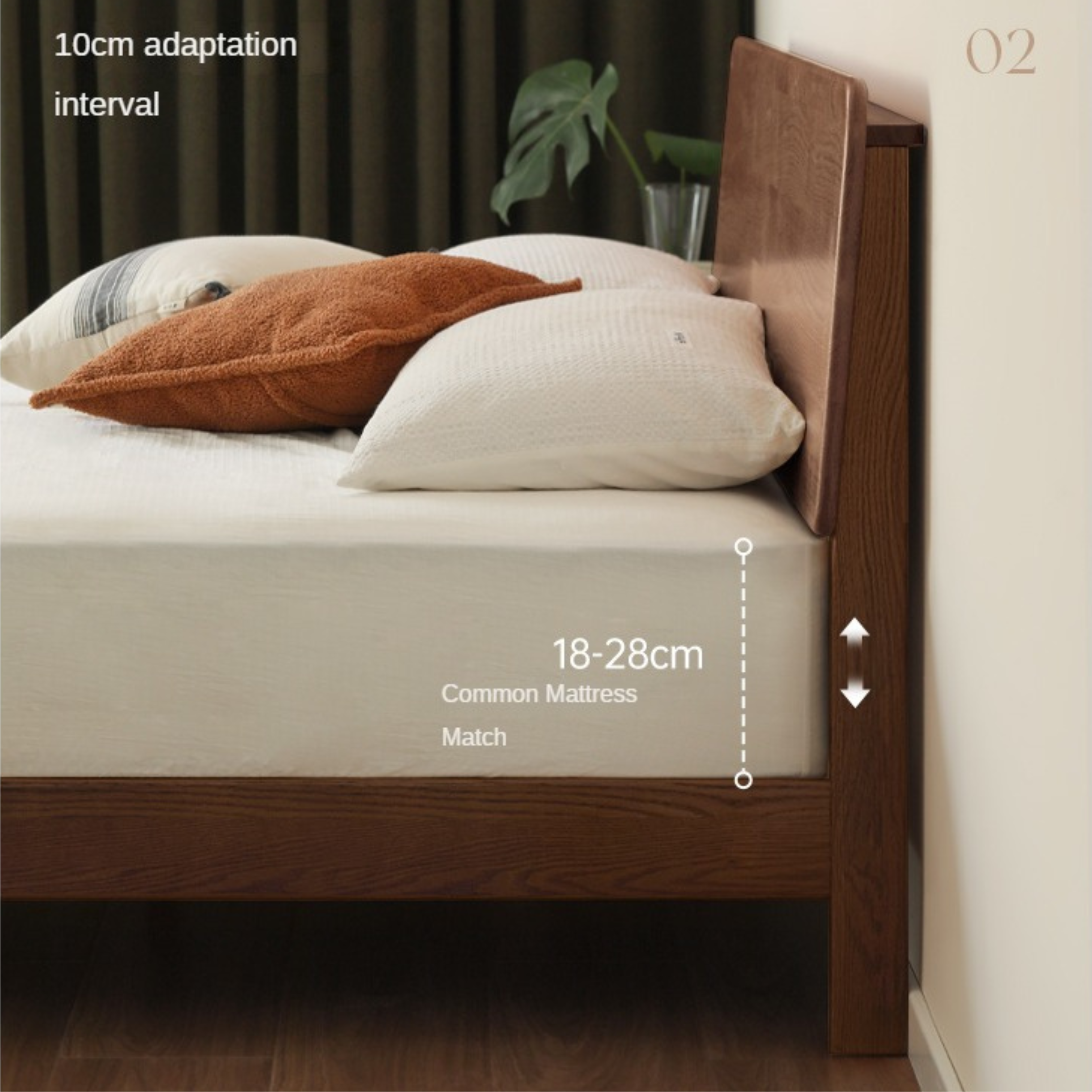 Oak Solid Wood Nordic Bed Modern.