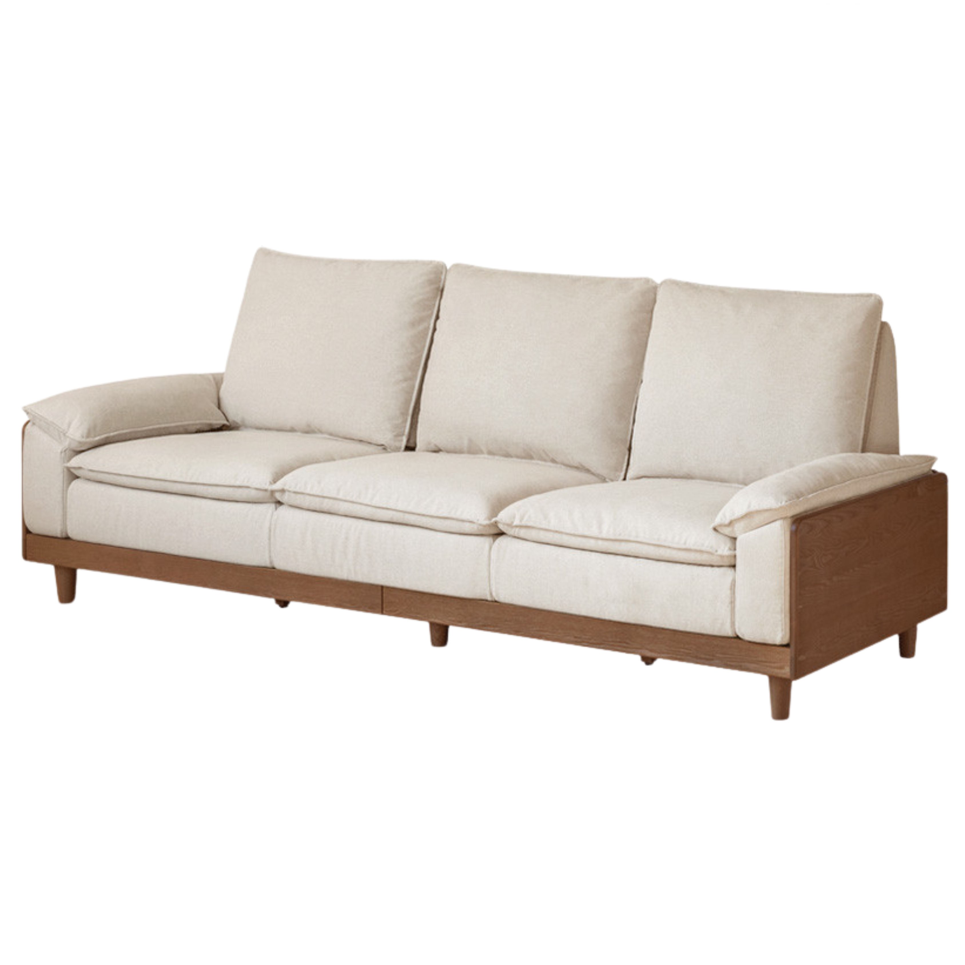 Ash Solid Wood Straight Sofa Modern
