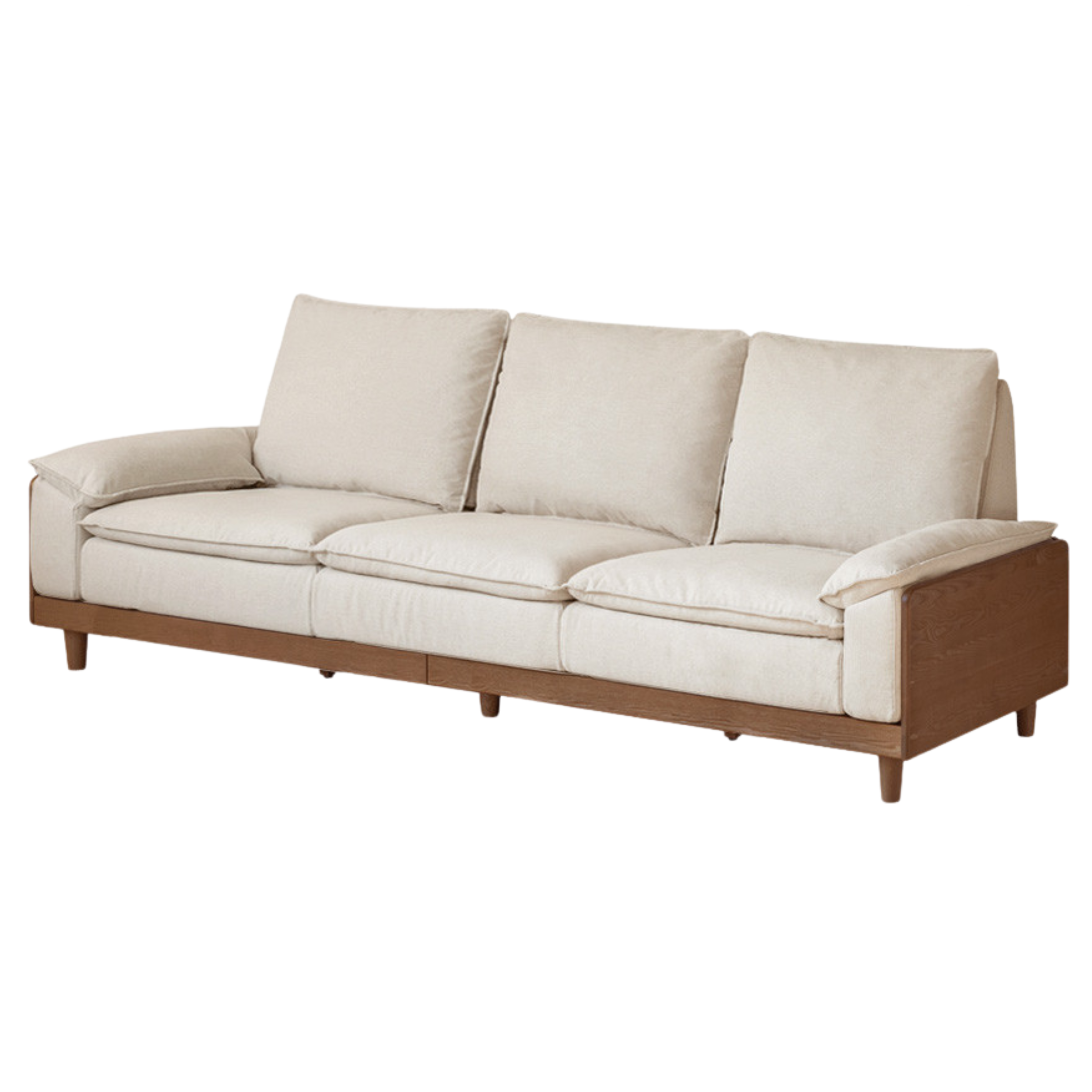 Ash Solid Wood Straight Sofa Modern