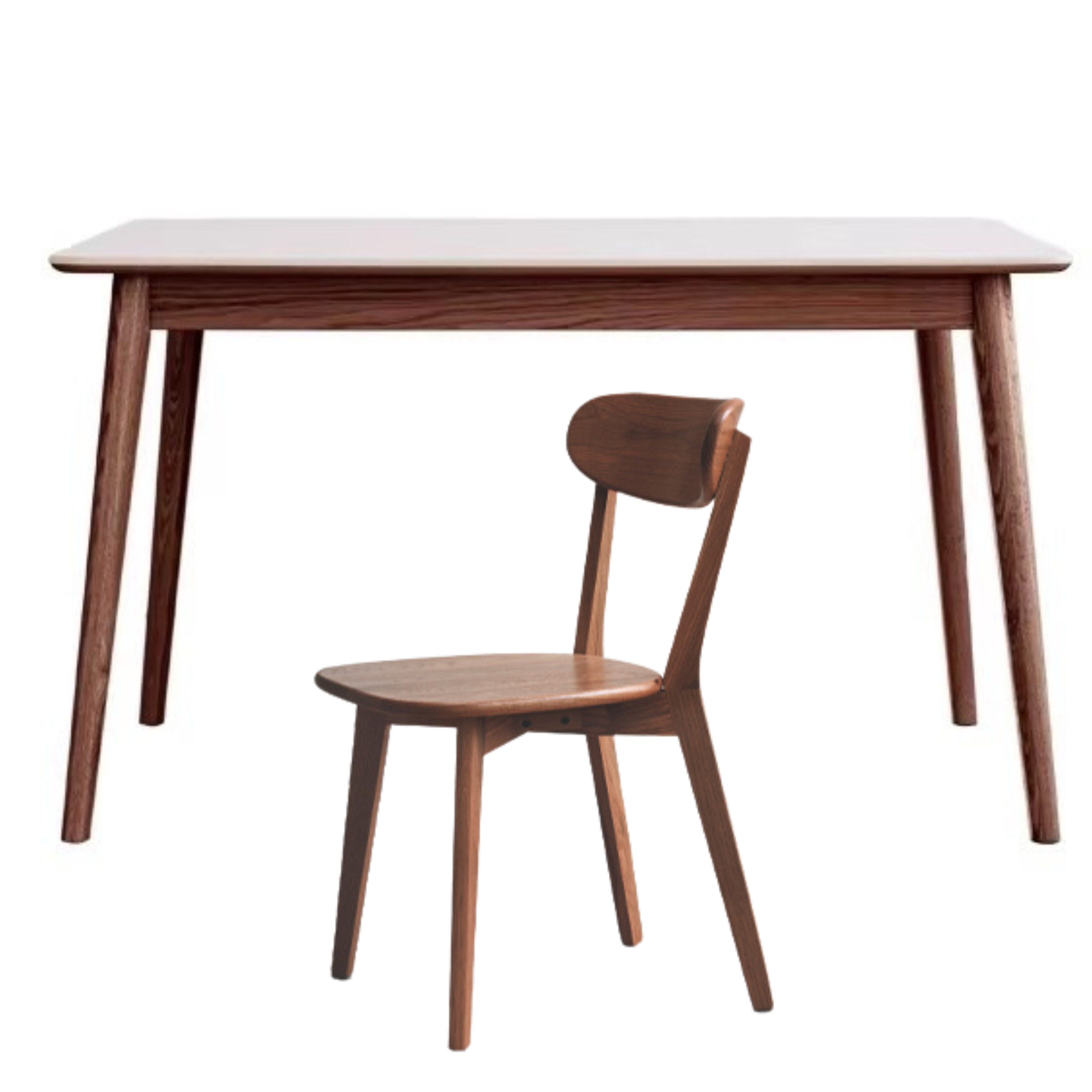 Oak Solid Wood Dining Table With Rock Slab Surface