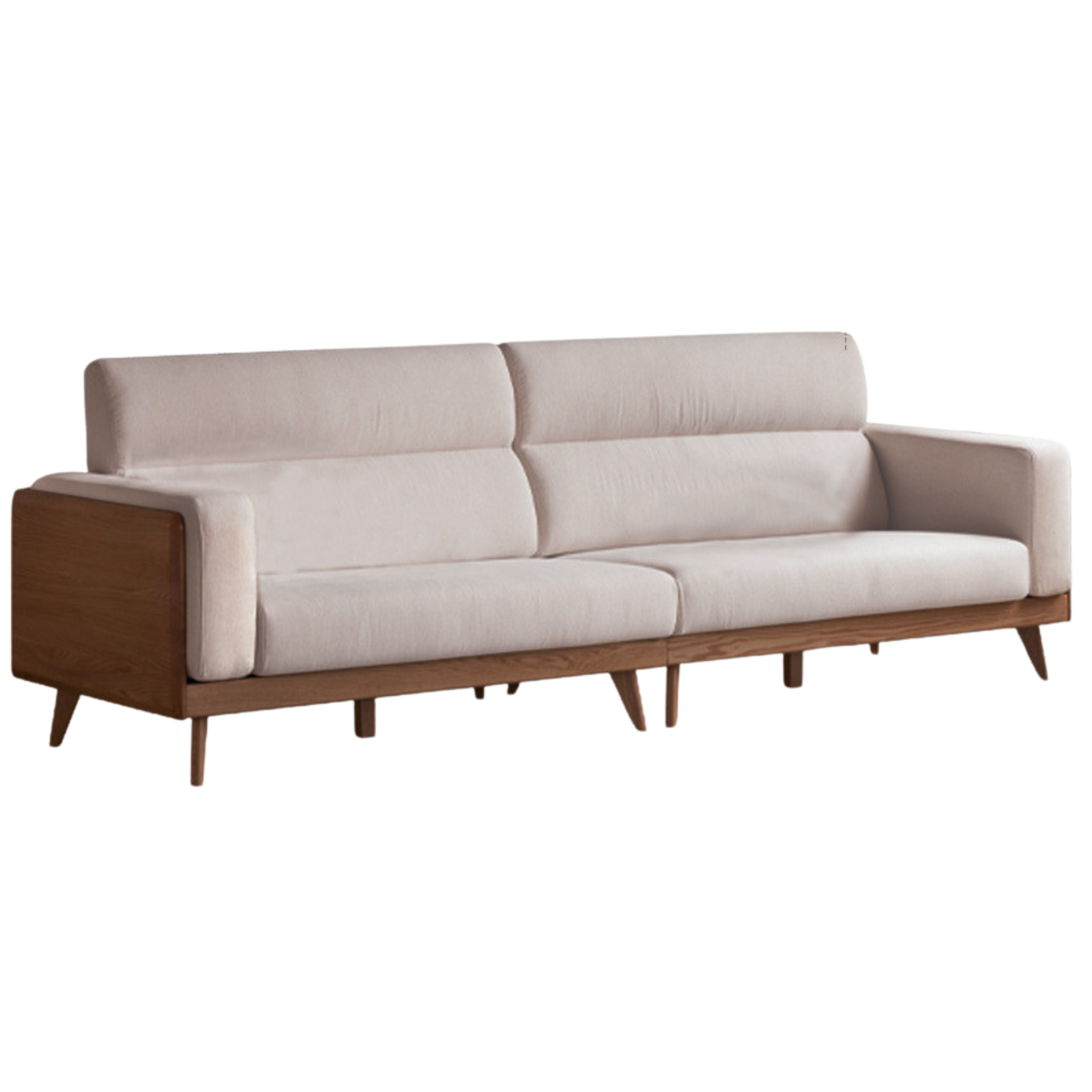 Oak Solid Wood Modern Fabric Sofa