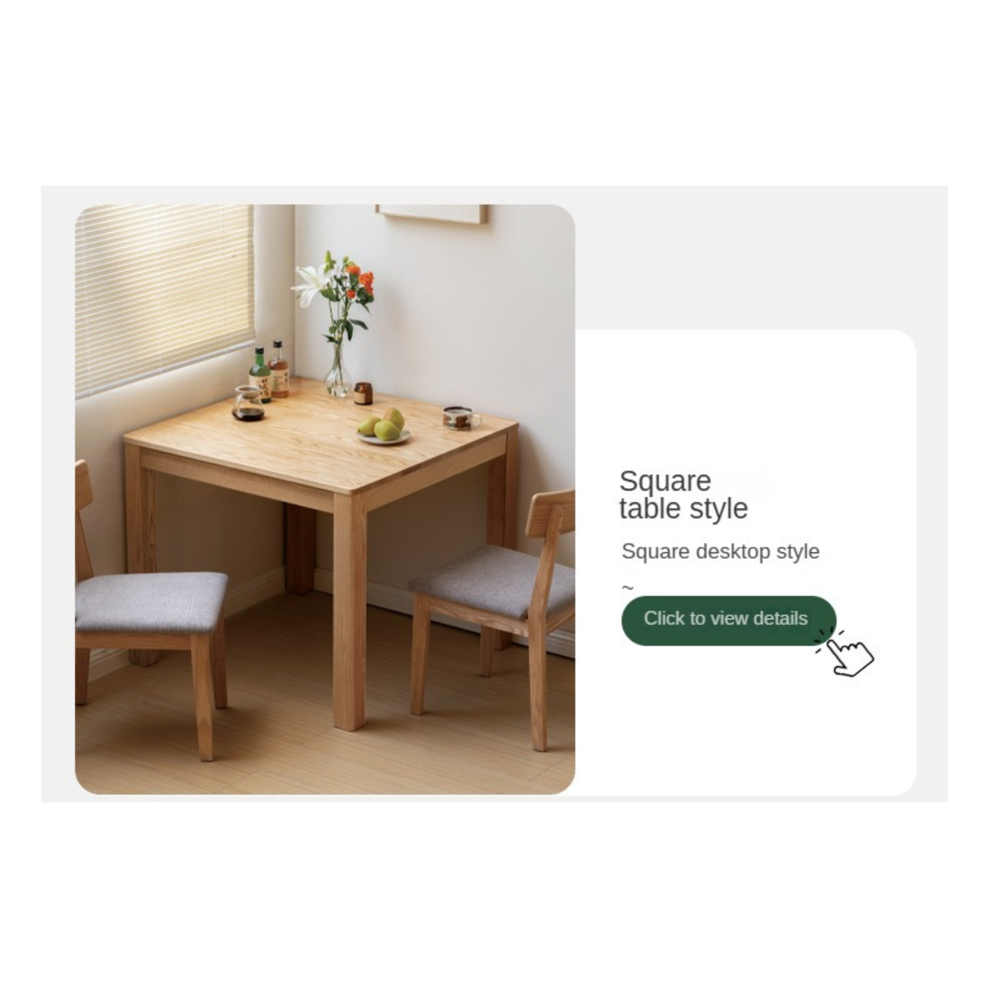 Oak Solid Wood Rectangular Rock Plate Dining Table