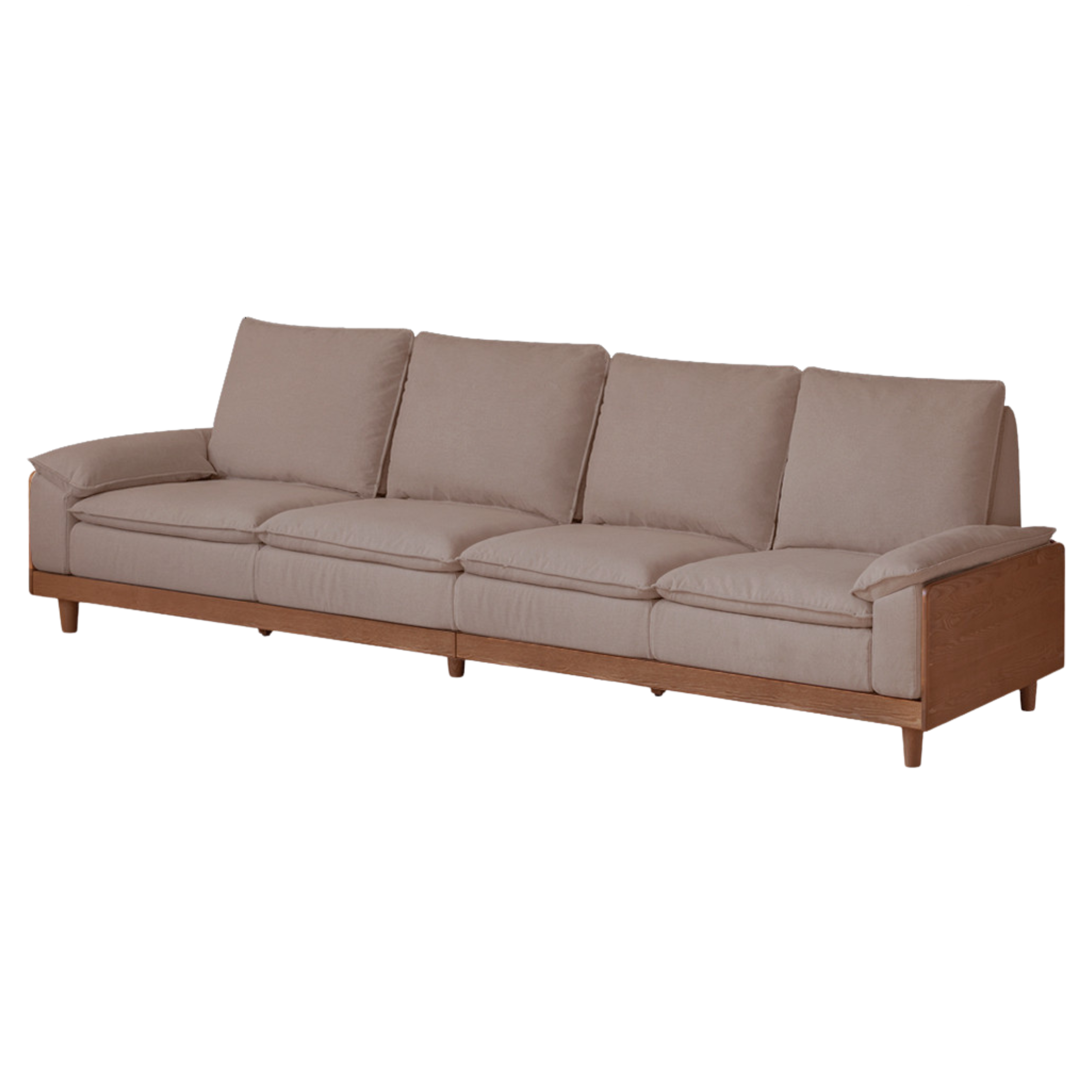 Ash Solid Wood Straight Sofa Modern