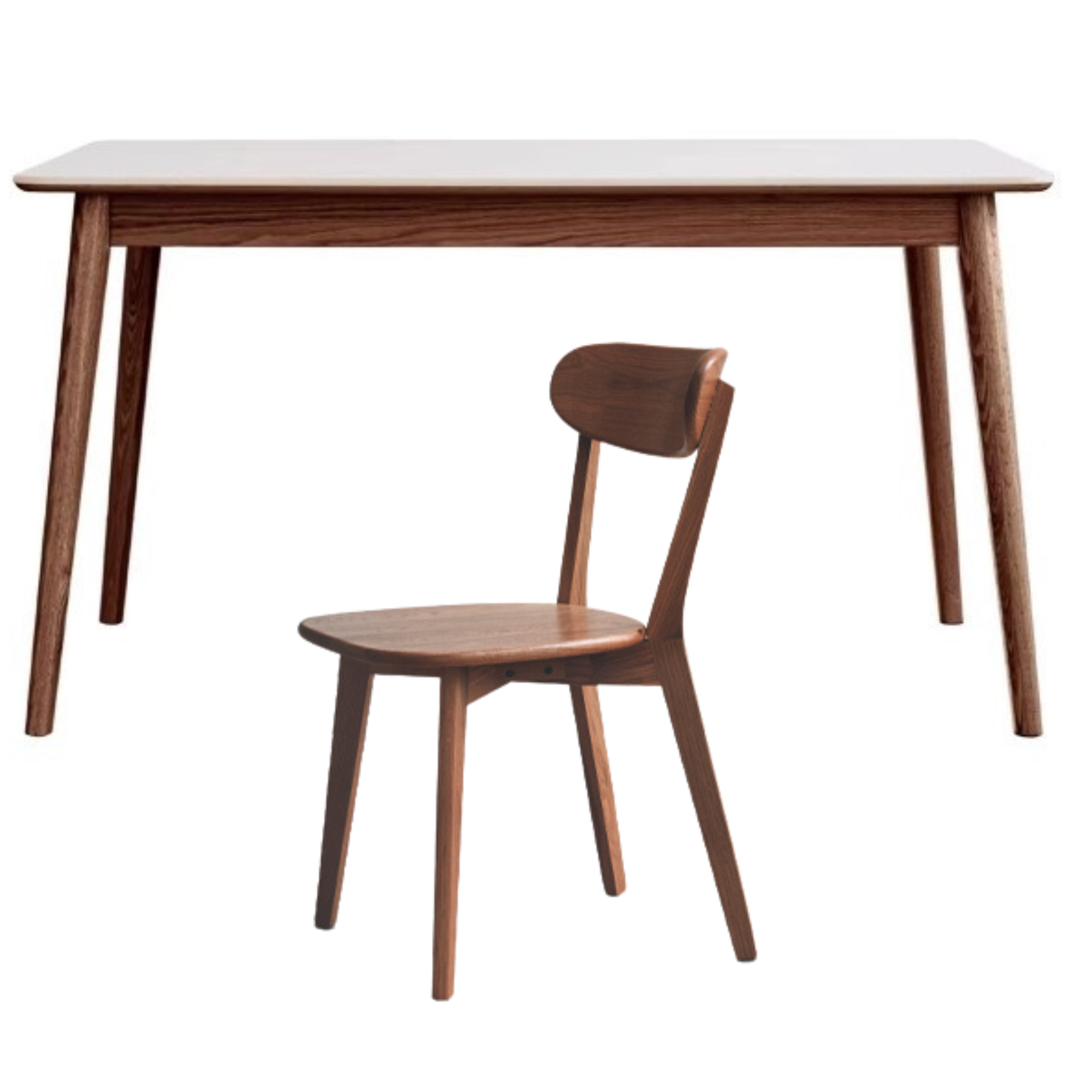 Oak Solid Wood Dining Table With Rock Slab Surface