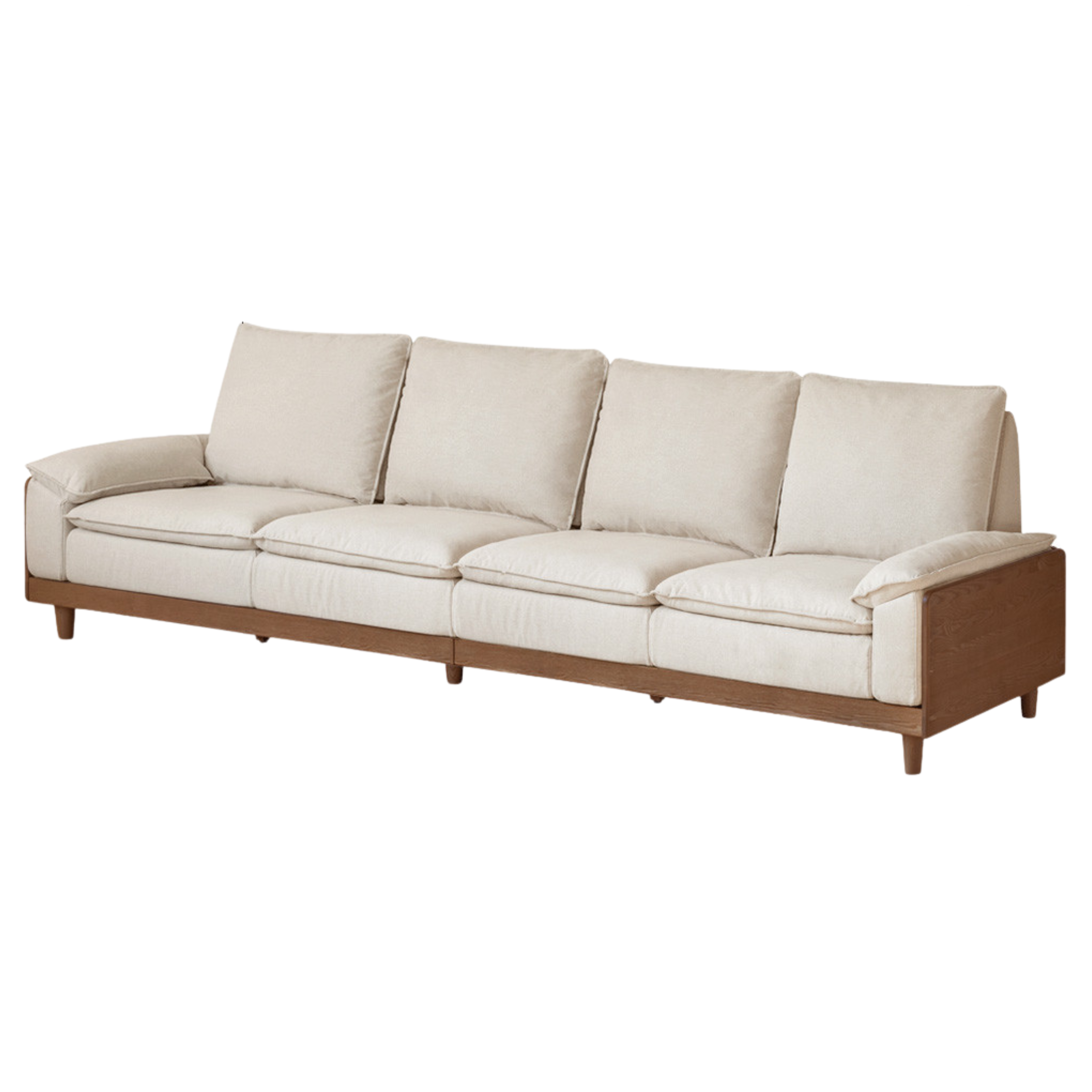 Ash Solid Wood Straight Sofa Modern