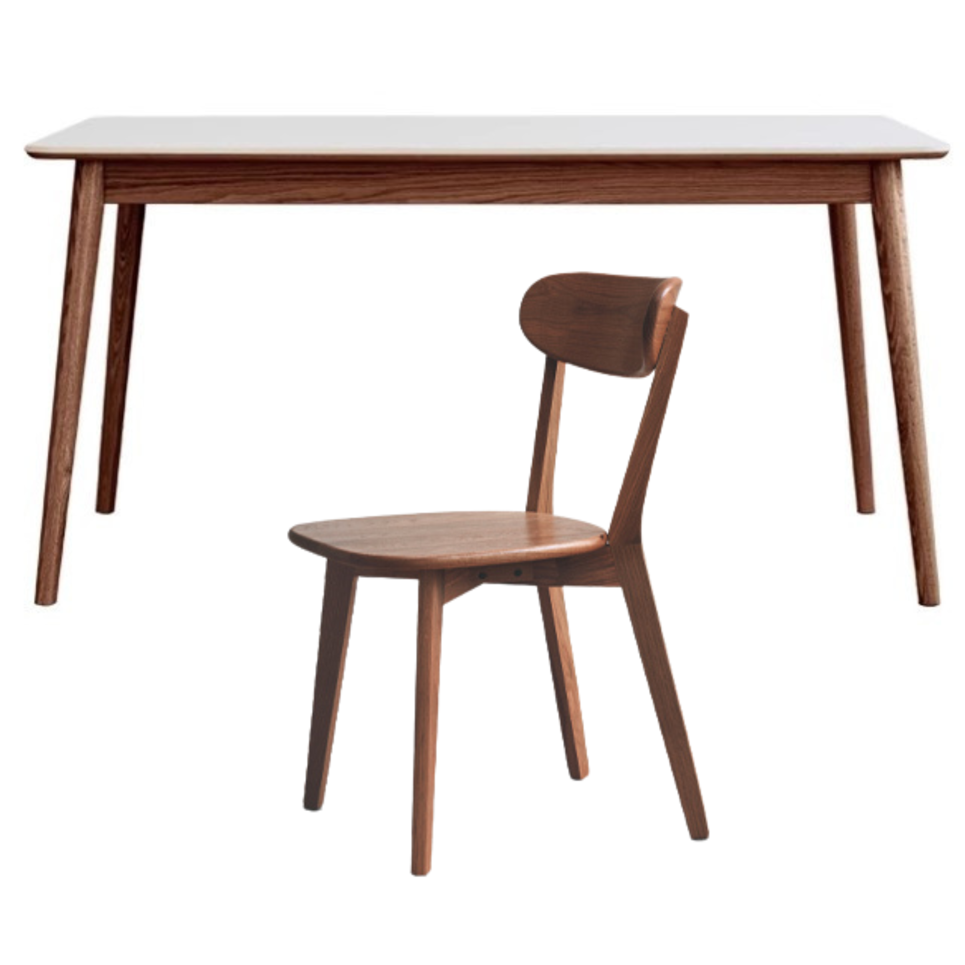 Oak Solid Wood Dining Table With Rock Slab Surface