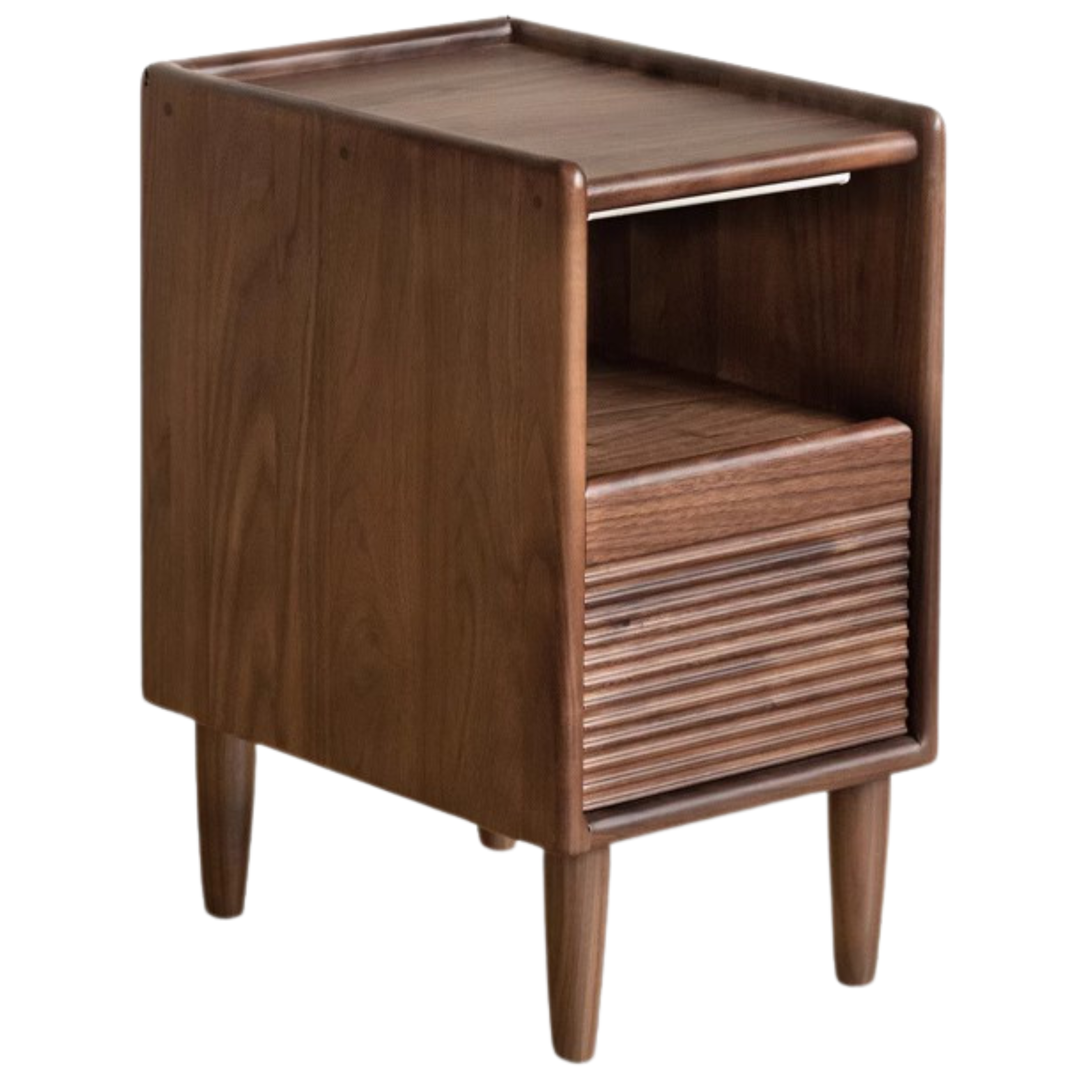 Black walnut solid wood nightstand narrow night light: