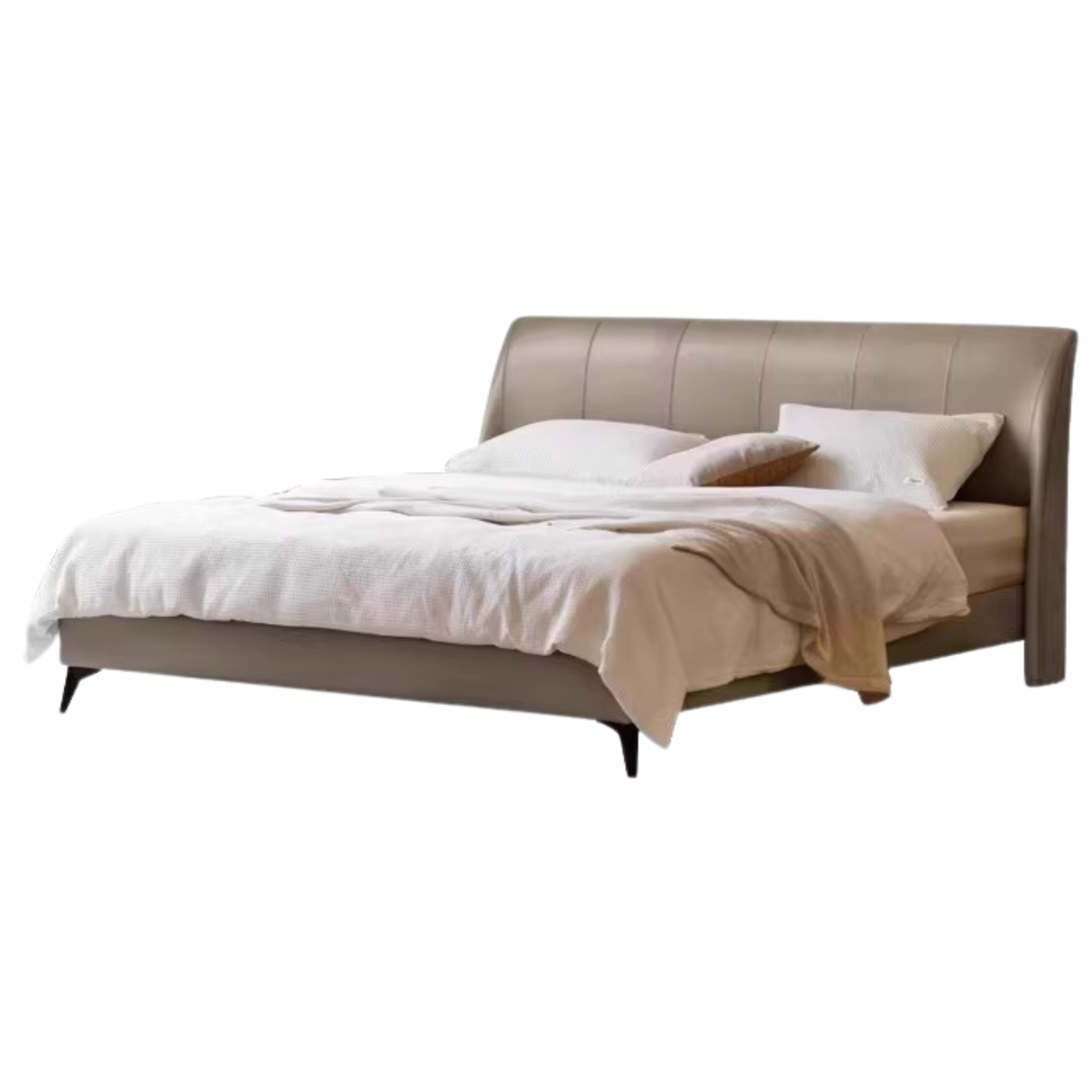 Yellow Cowhide Luxe wood Bed