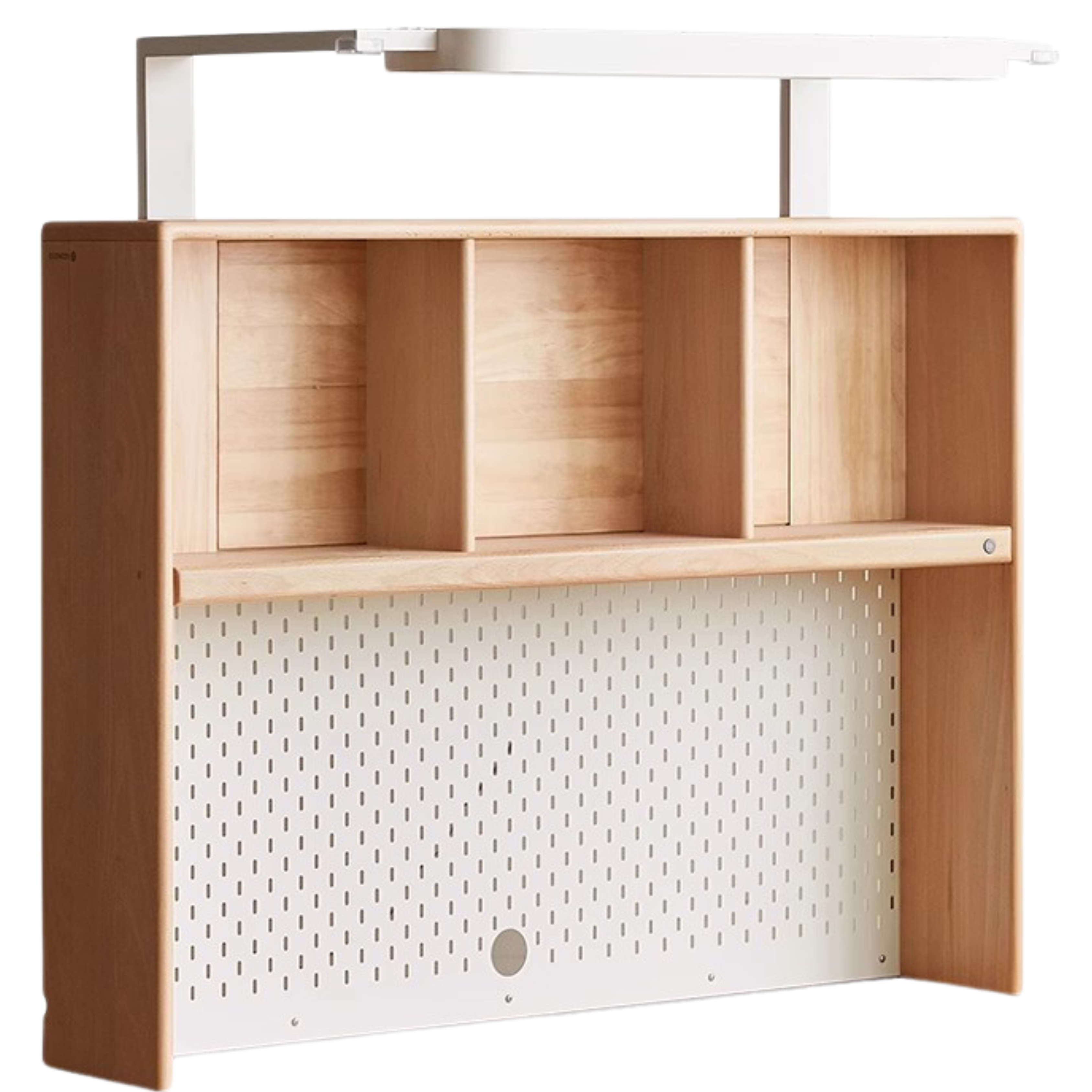 Beech, Oak Solid Wood Study Desk with Shelf