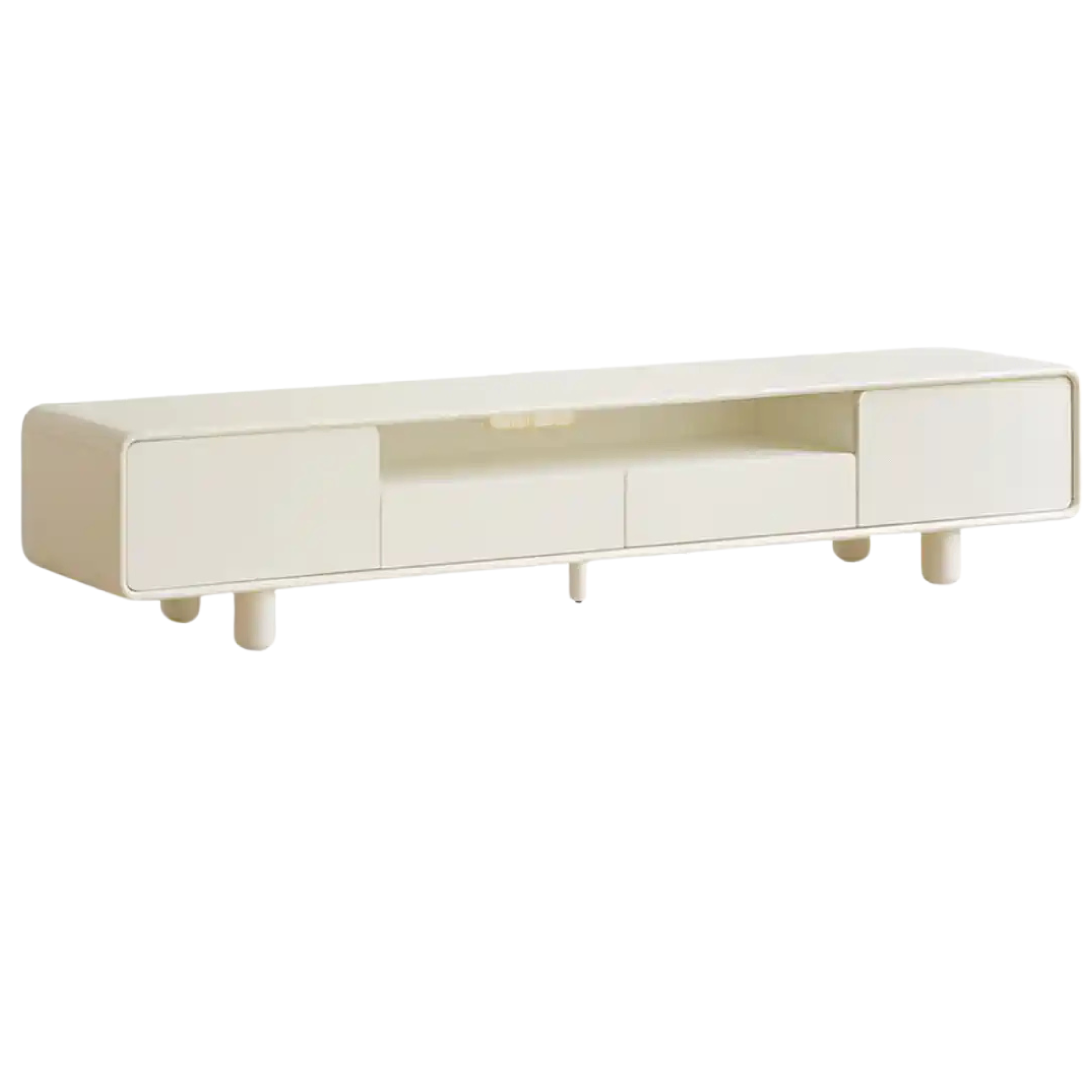 Rubber Solid Wood French Cream Style TV Cabinet