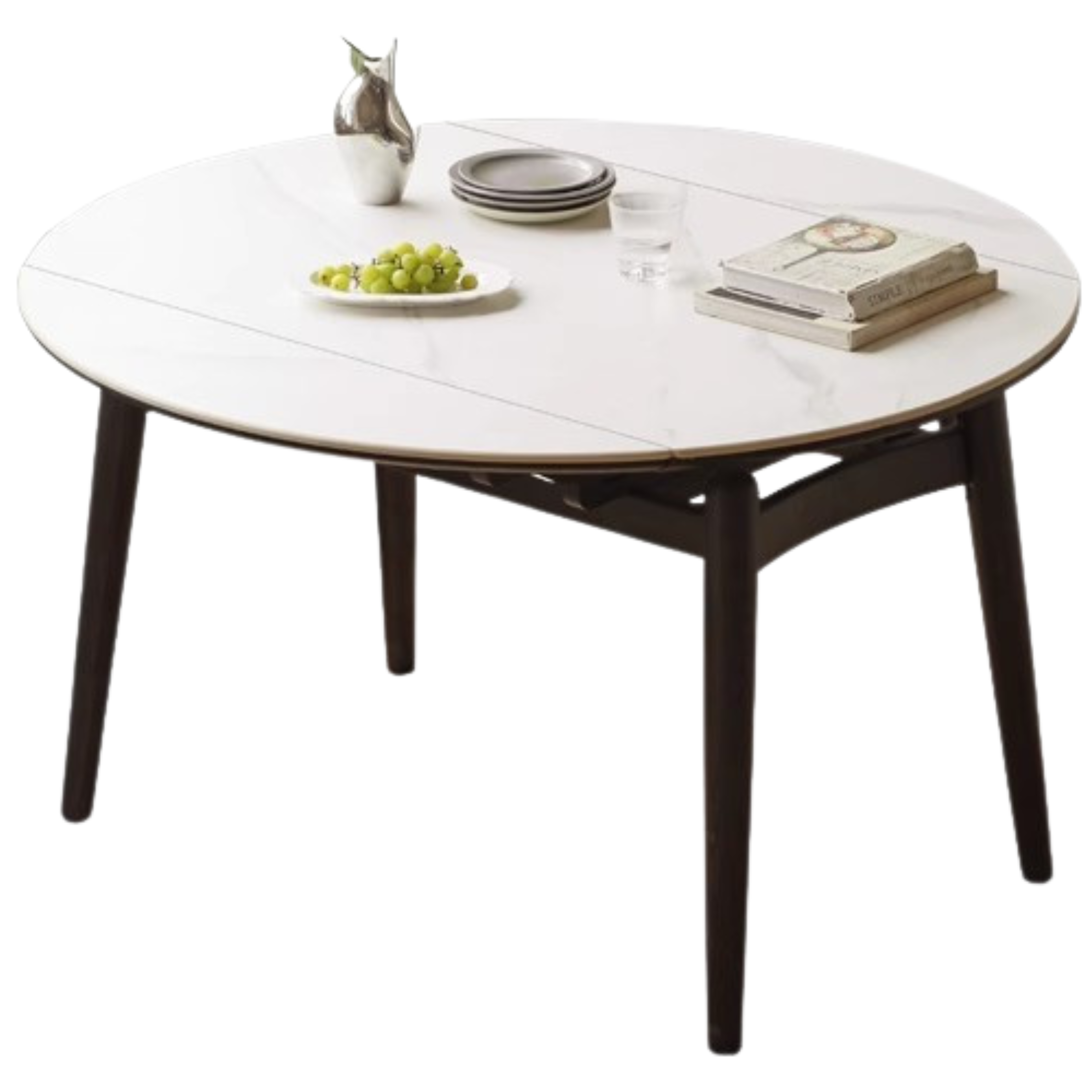 Oak Solid Wood Light Luxury Rock Retractable Dining Table