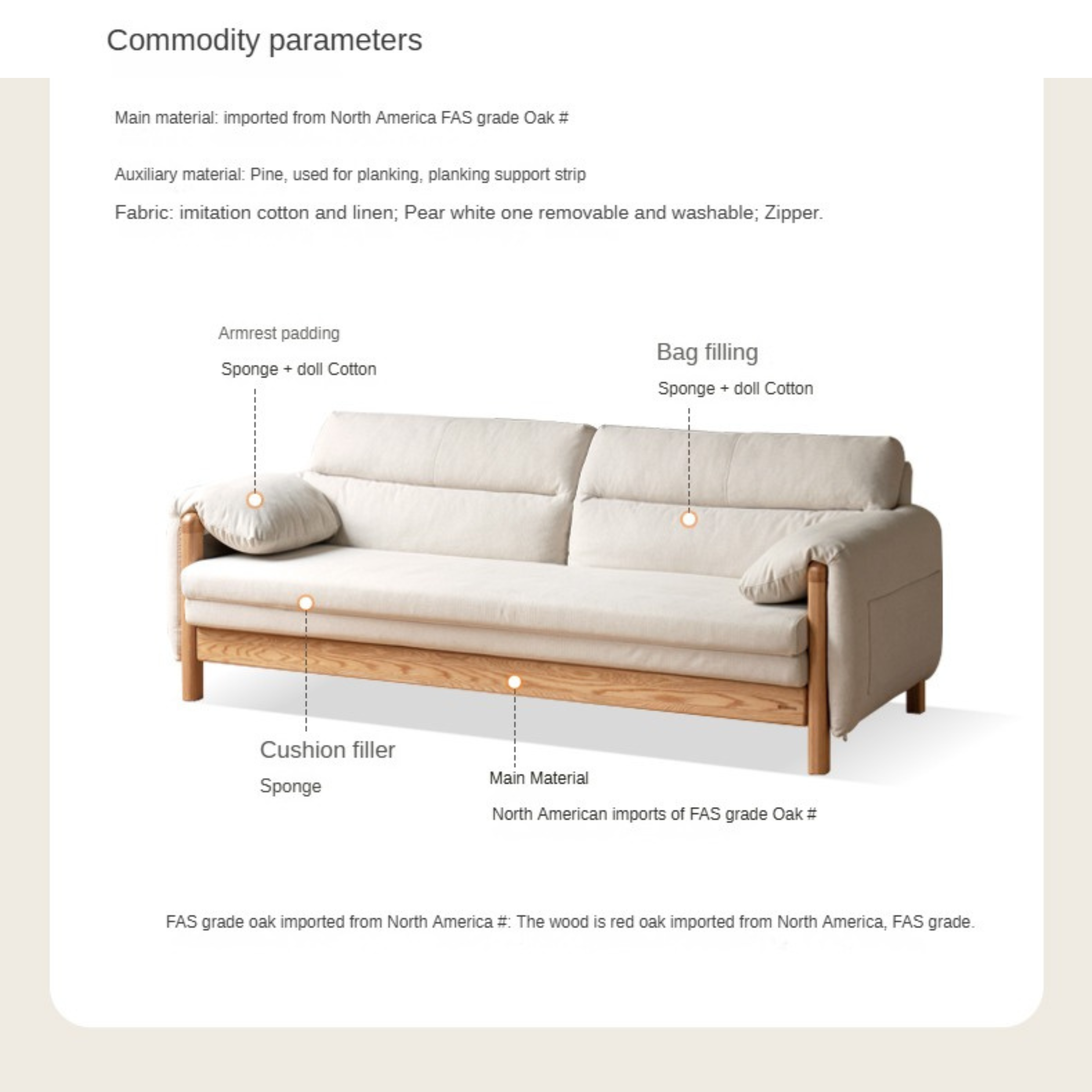Oak Solid Wood Sitting and Sleeping Retractable Sofa Bed.