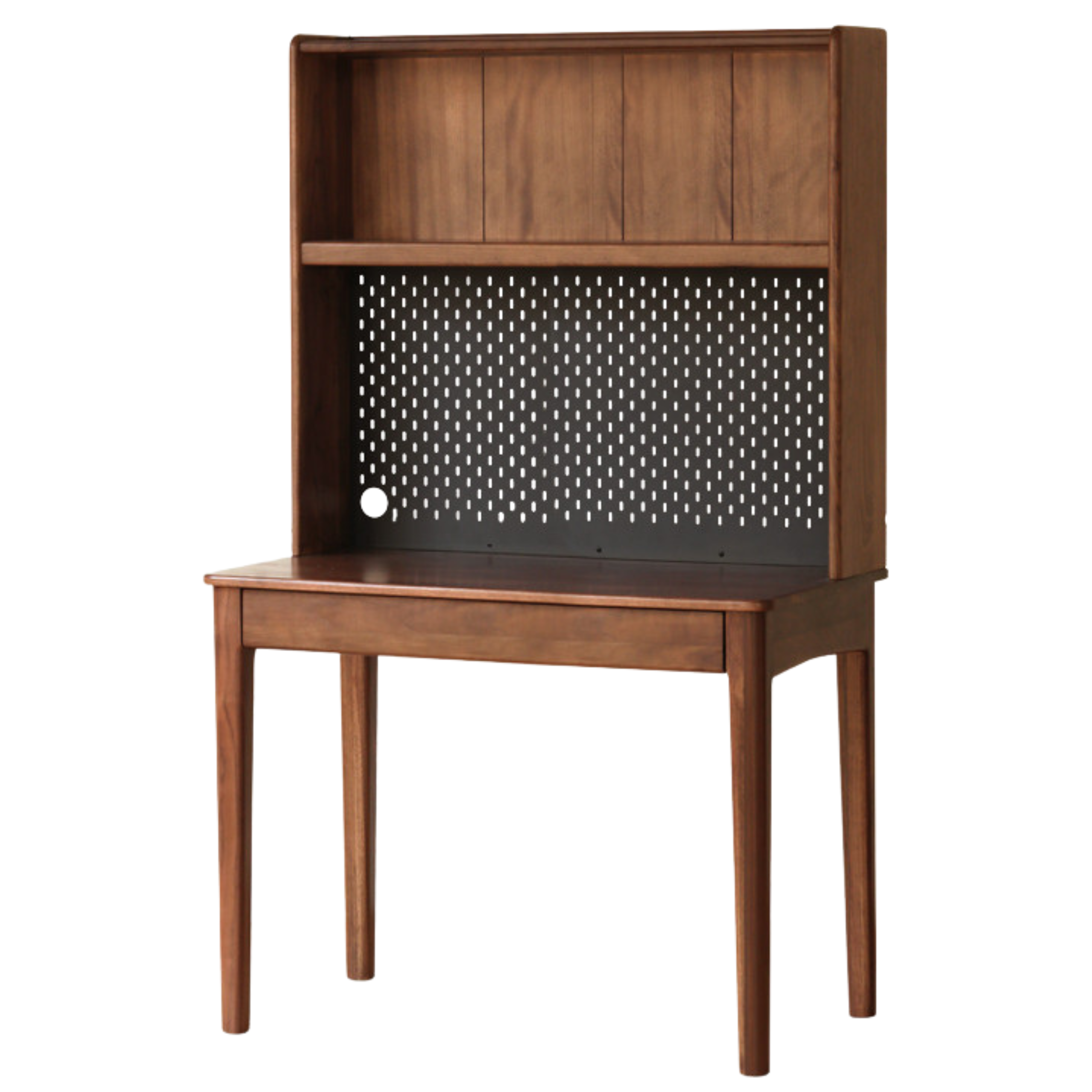 Black Walnut Solid Wood Desk Bookshelf