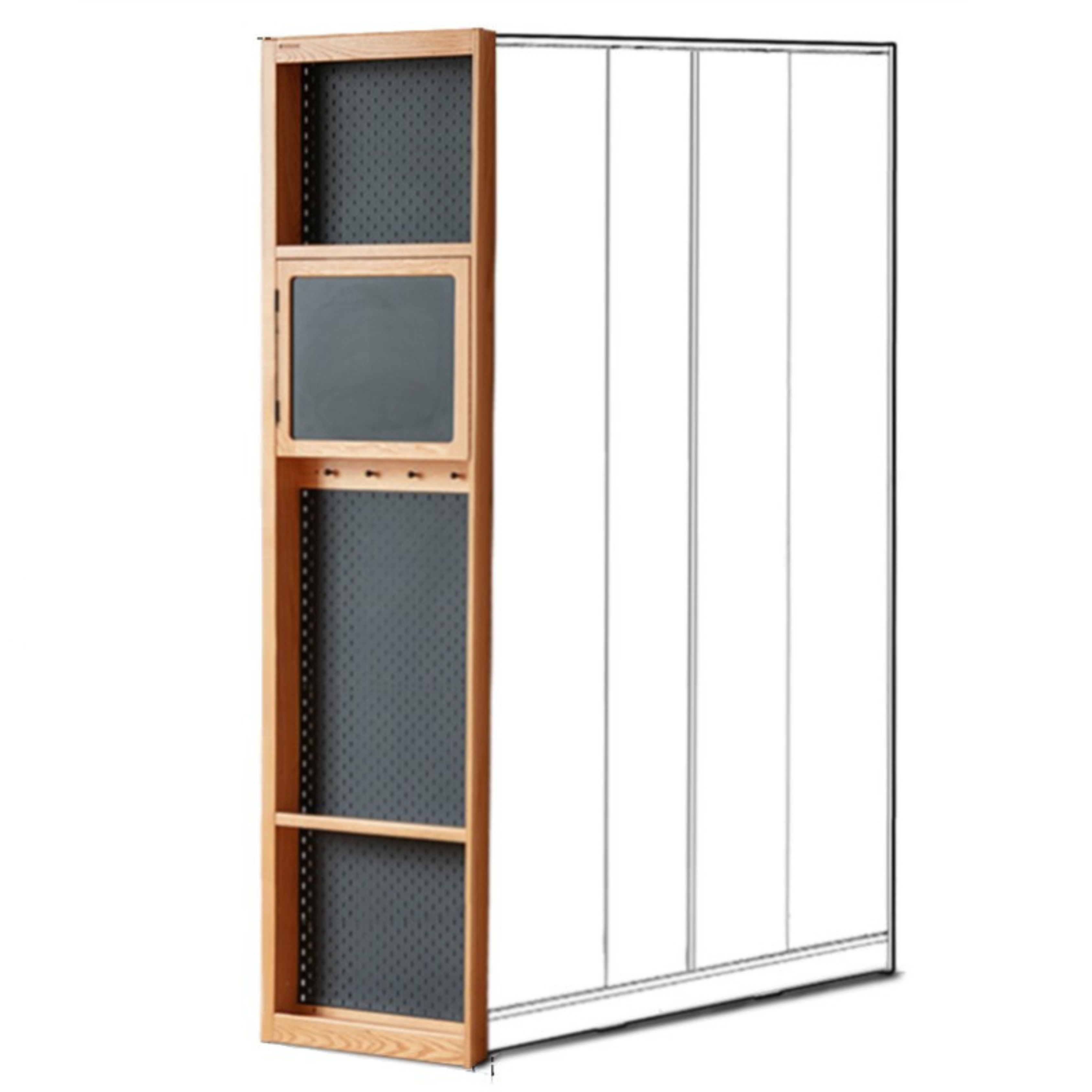 Cherry Solid Wood Retro Sliding Door Wardrobe.