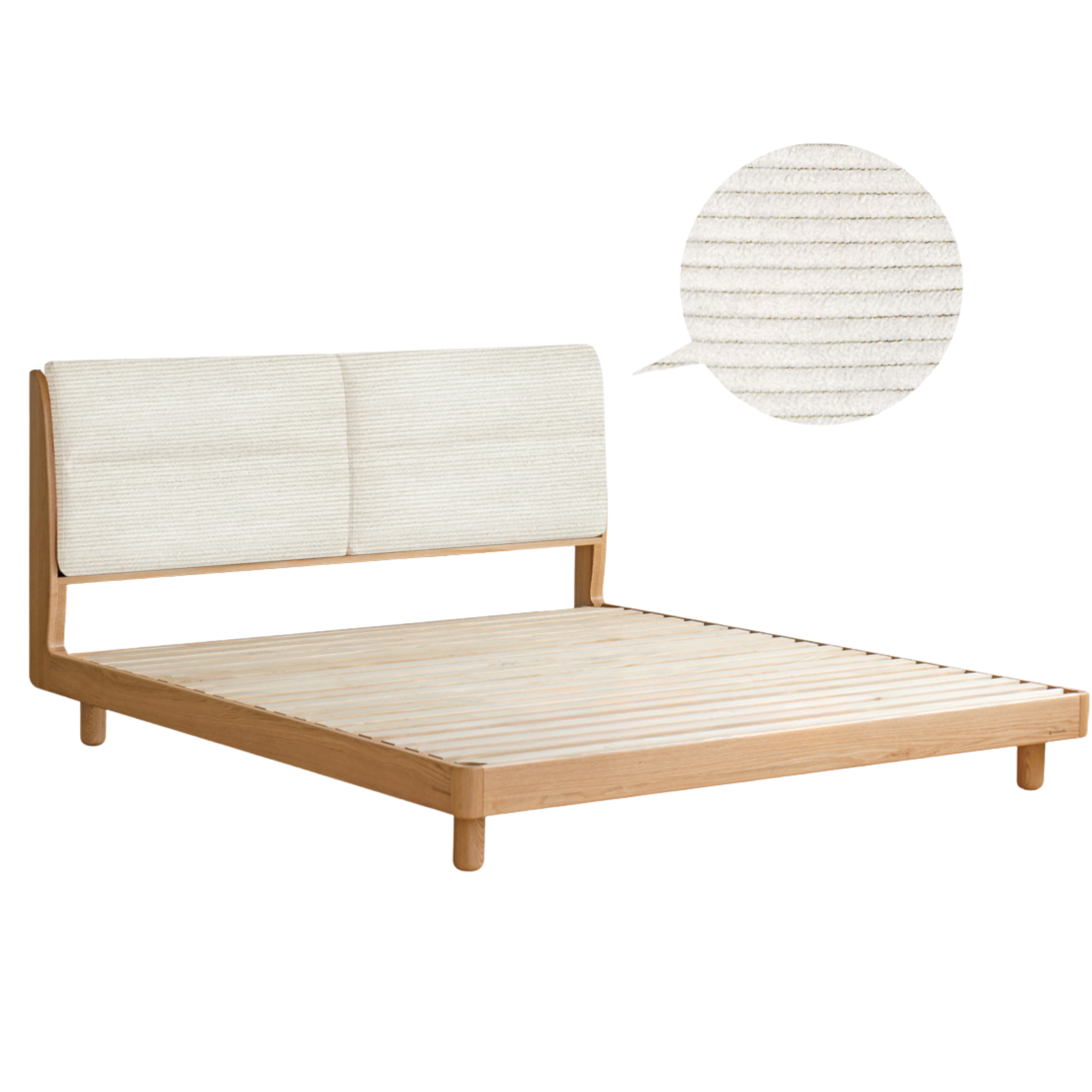 Oak solid wood bed modern simple<