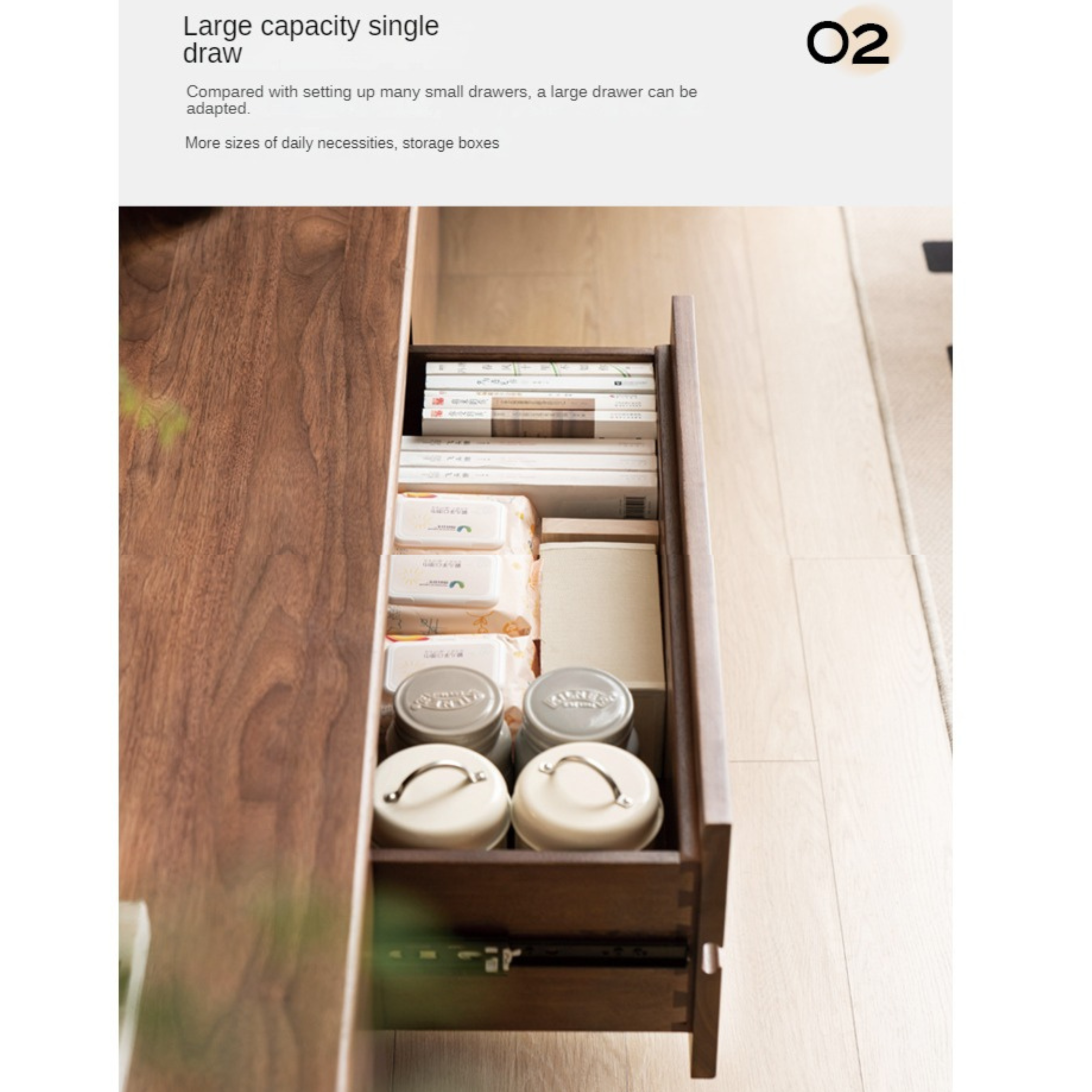 Black Walnut Solid Wood TV Cabinet Modern Simple