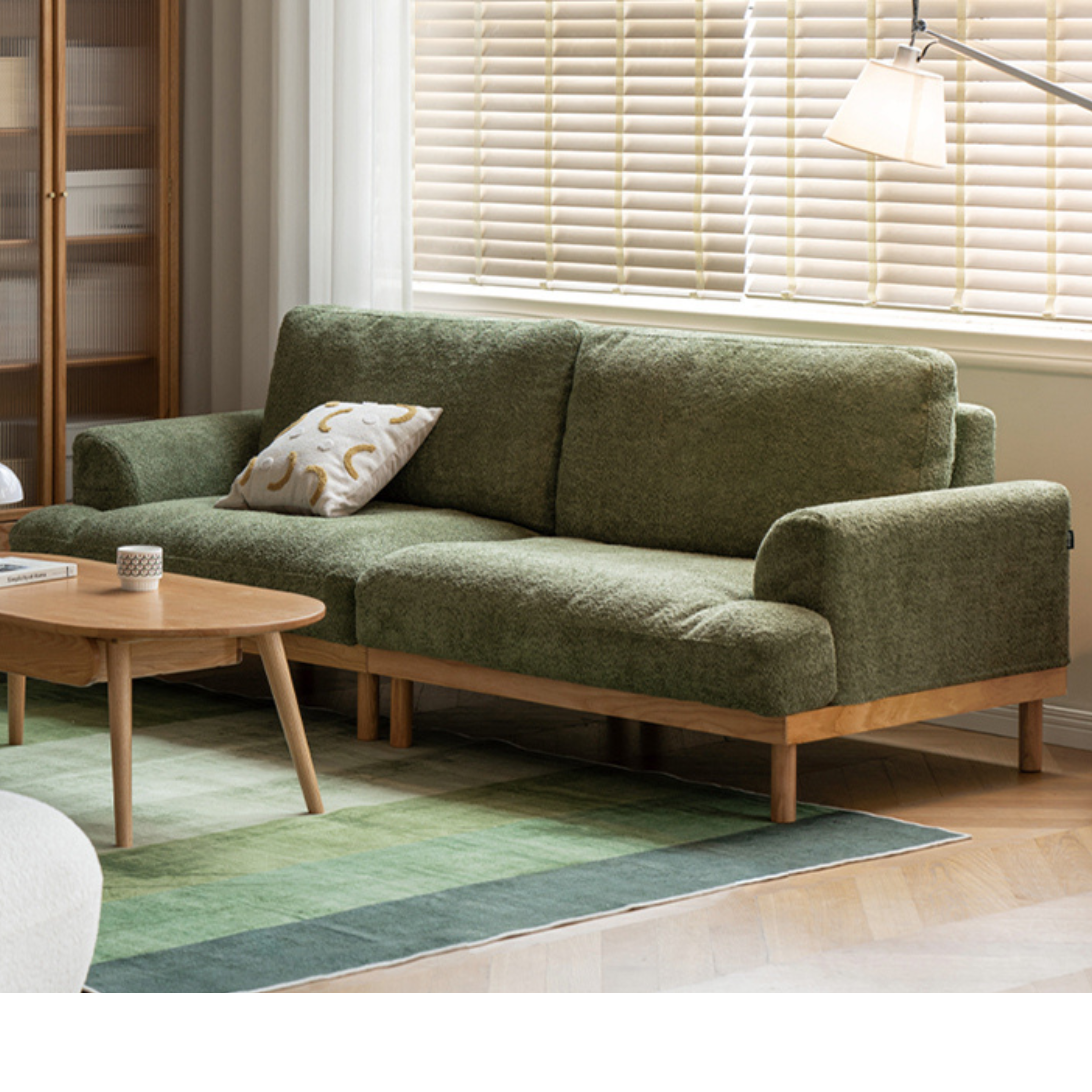Ash Solid Wood Fabric Sofa Nordic Modern