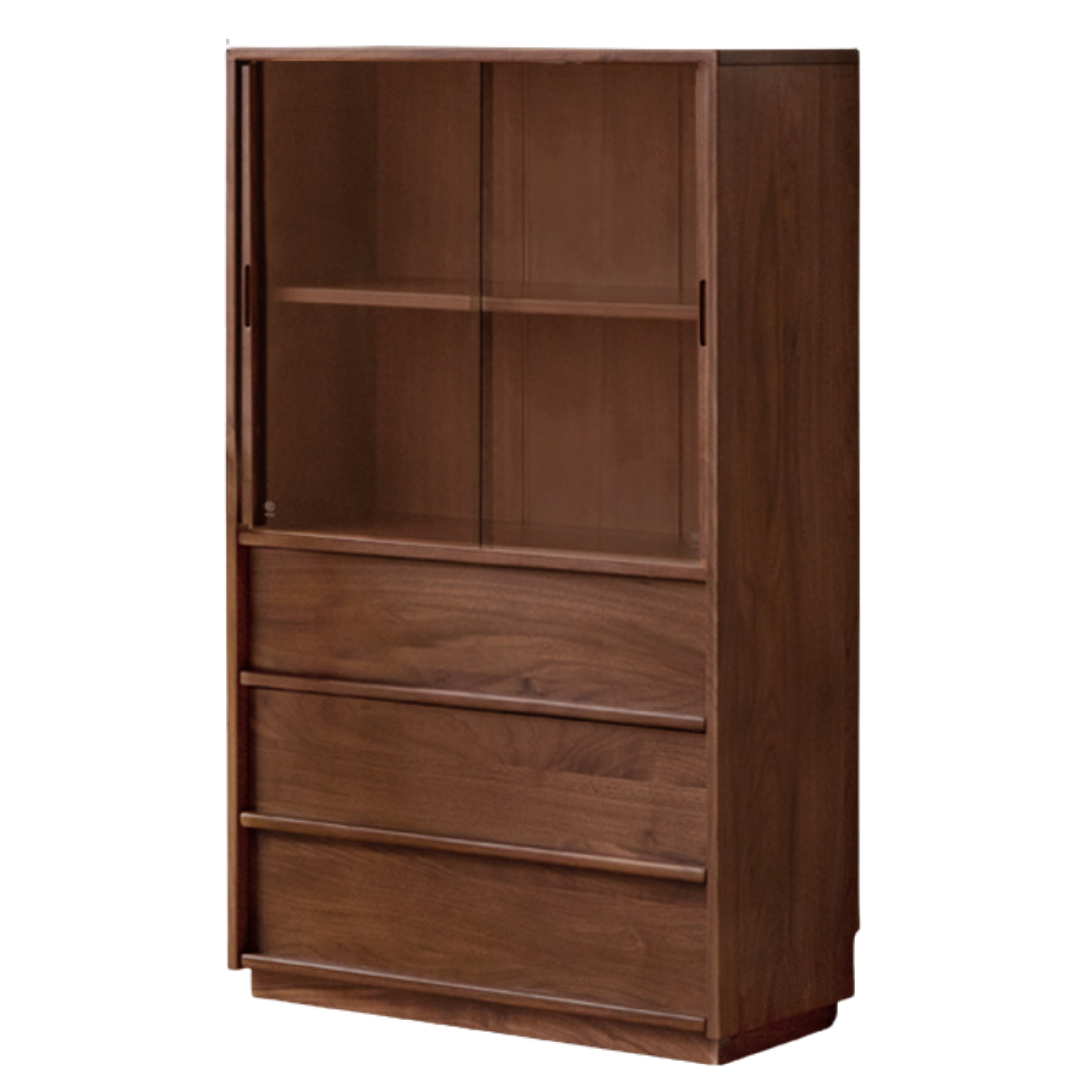 Oak, White oak, Black Walnut Solid Wood Wabi-Sabi Style Floor Side Cabinet.