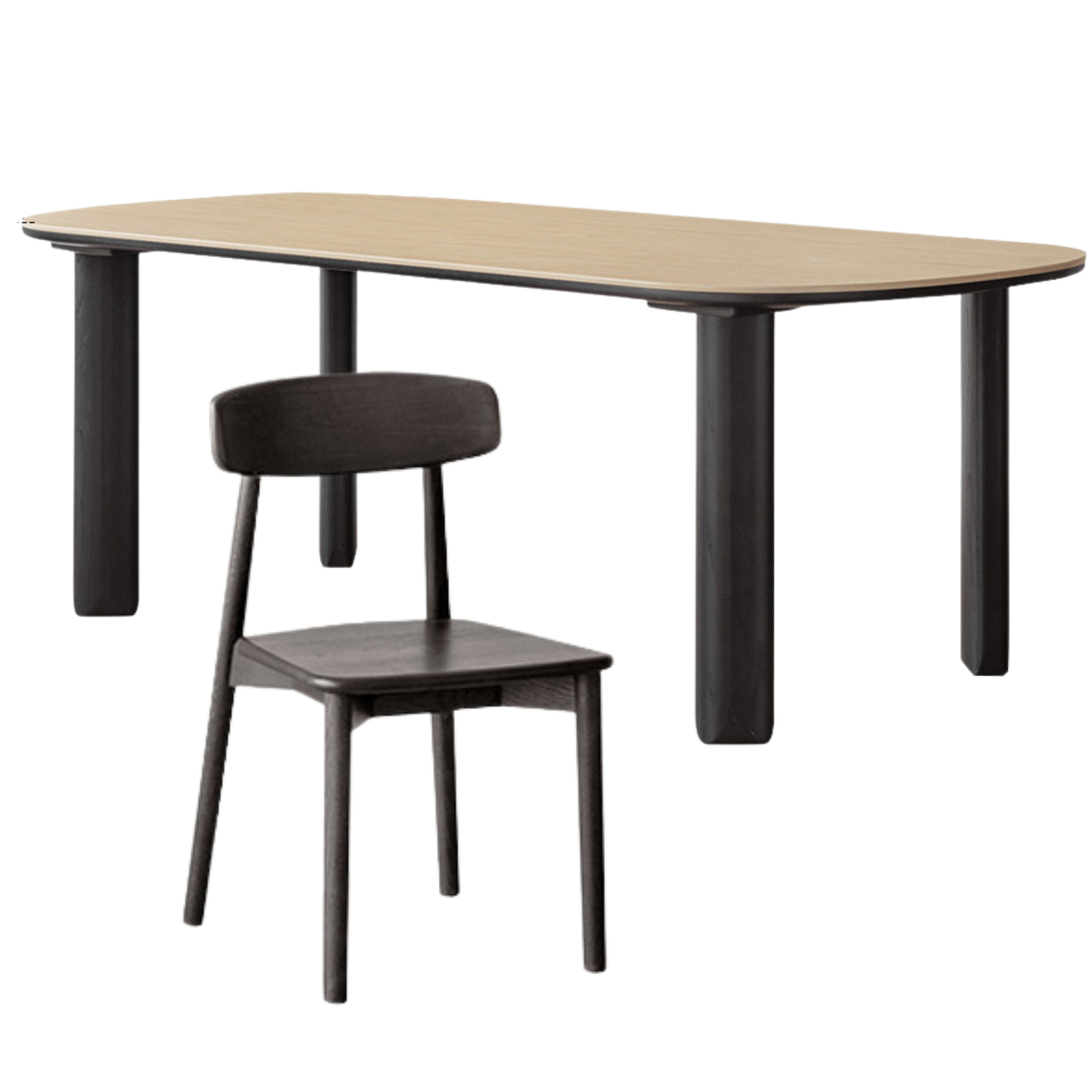 Oak Solid Wood Dining Table Modern Minimalist