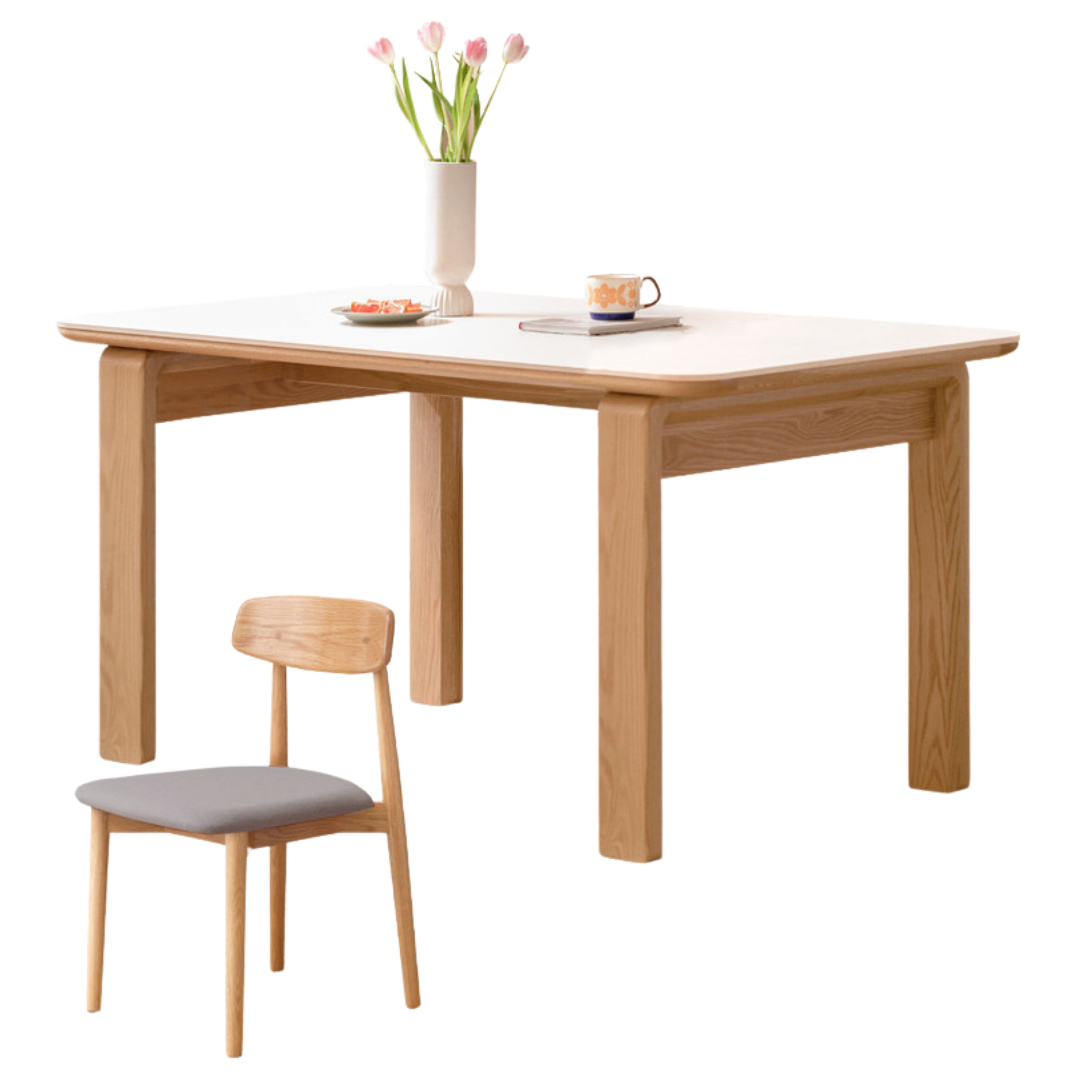 Oak solid wood Slate dining table