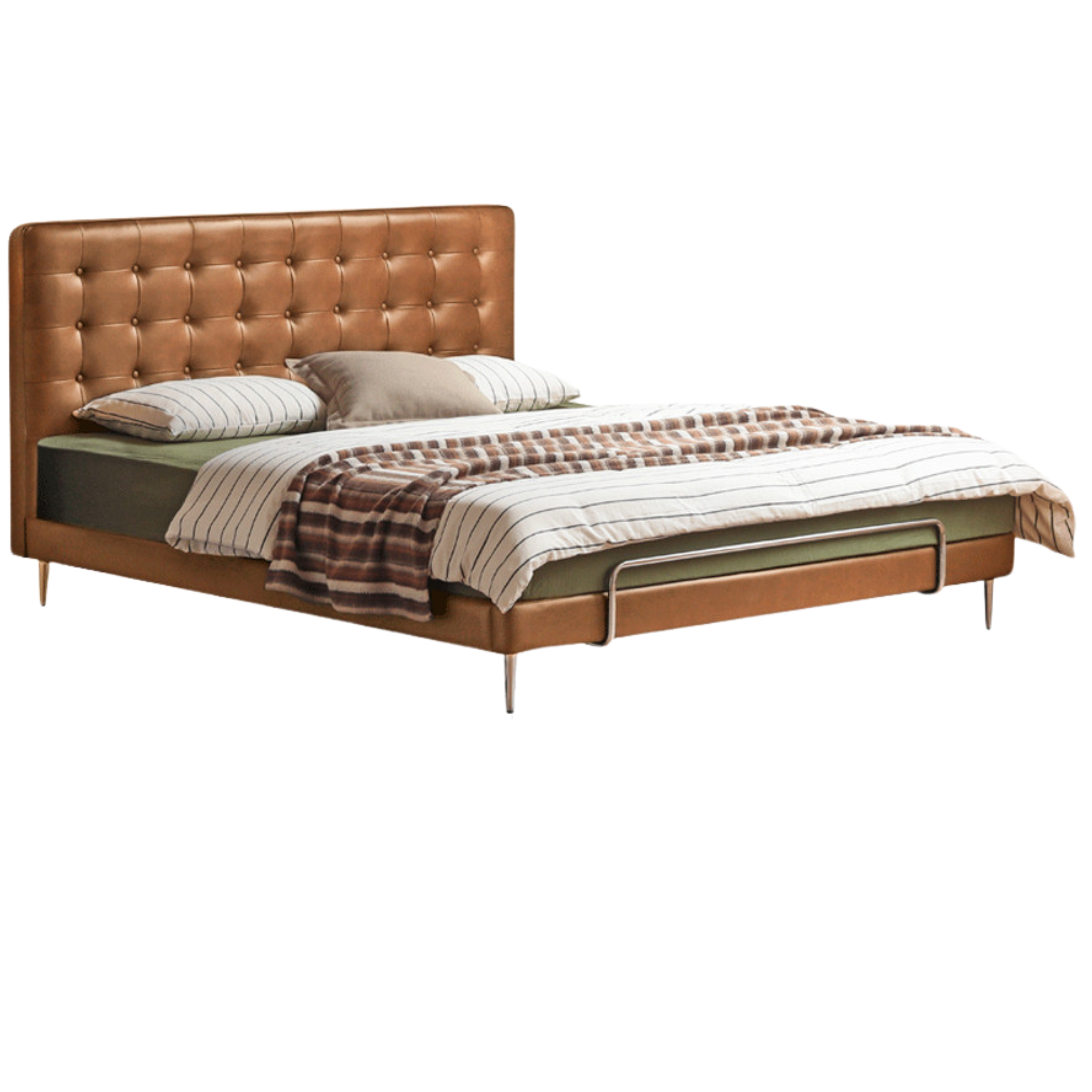 Genuine Leather Soft Covered Bed