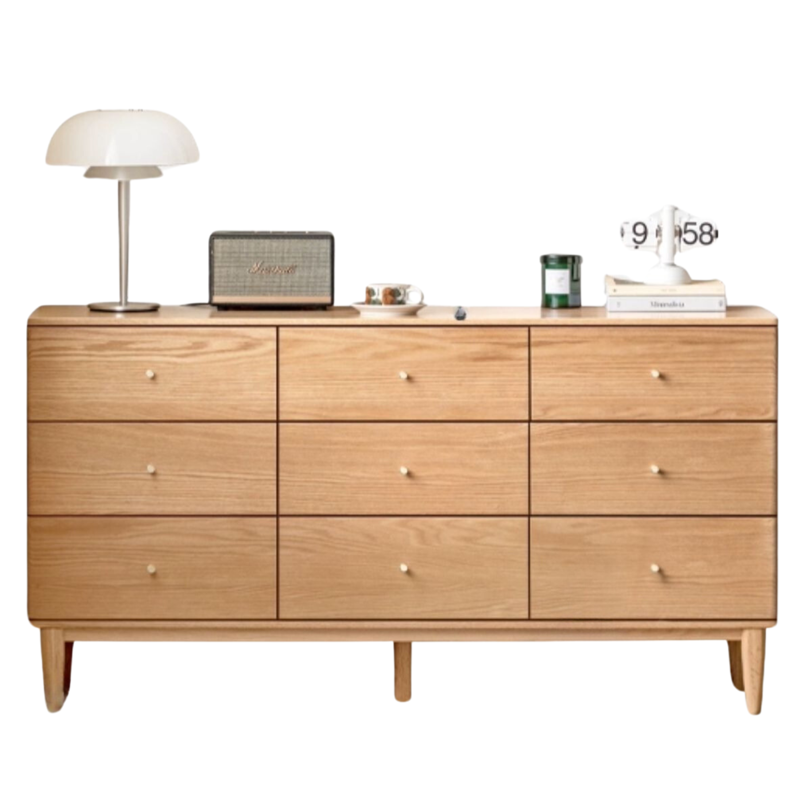 Oak solid wood chest of drawers bedroom)